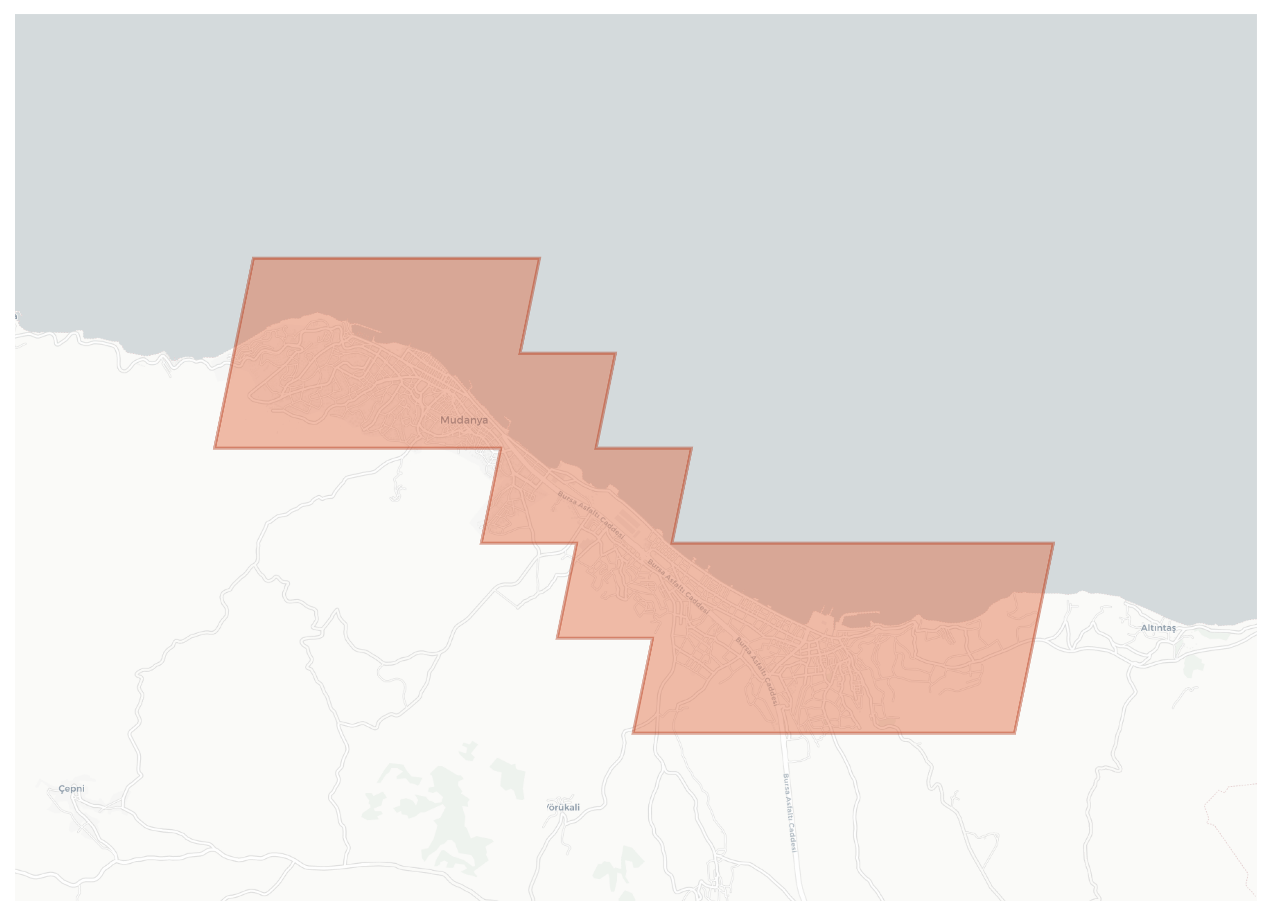 Mudanya geographic map