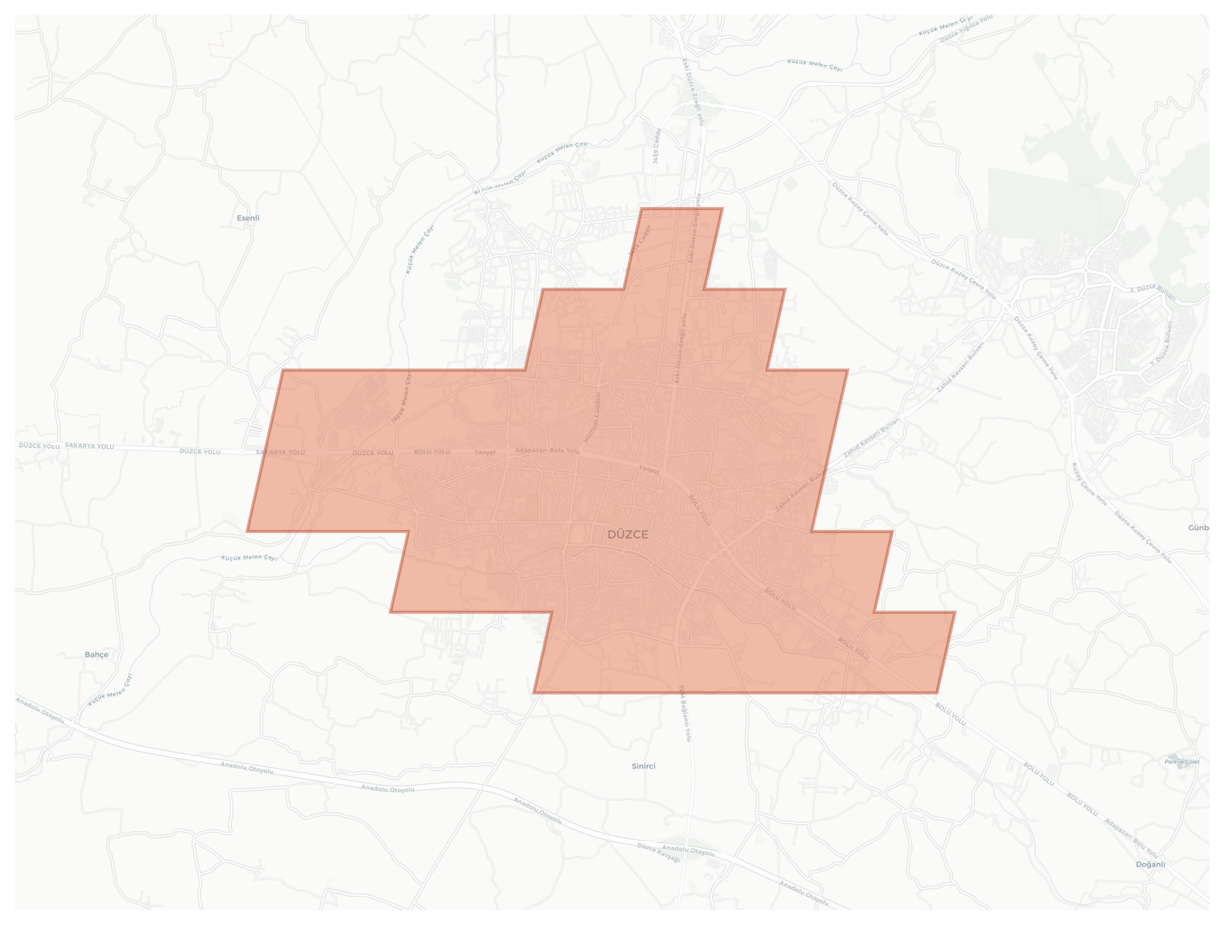 Düzce geographic map