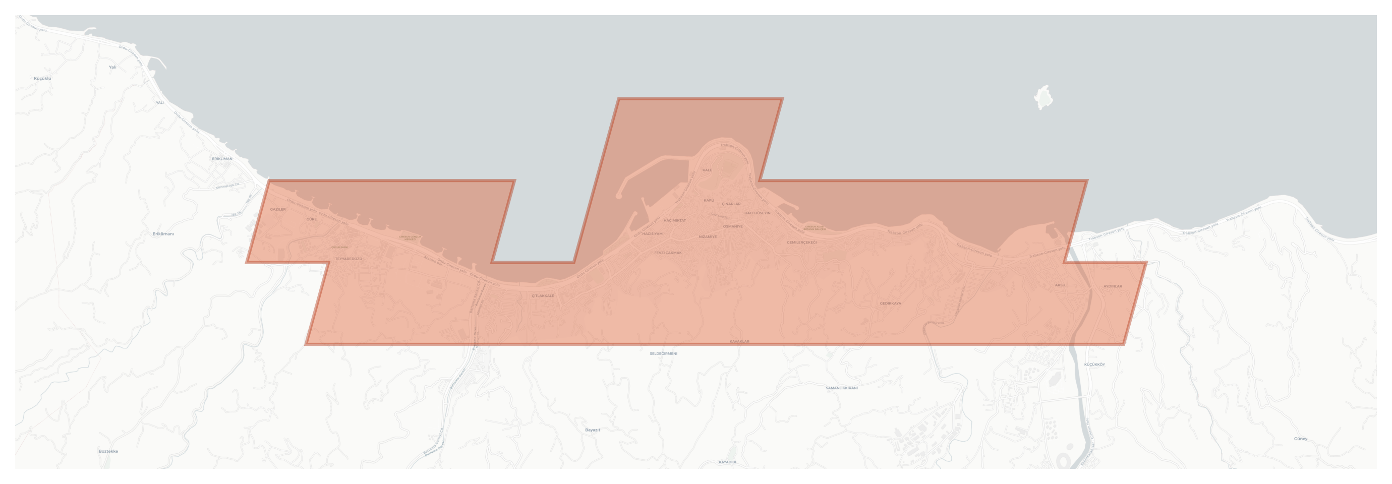 Giresun geographic map