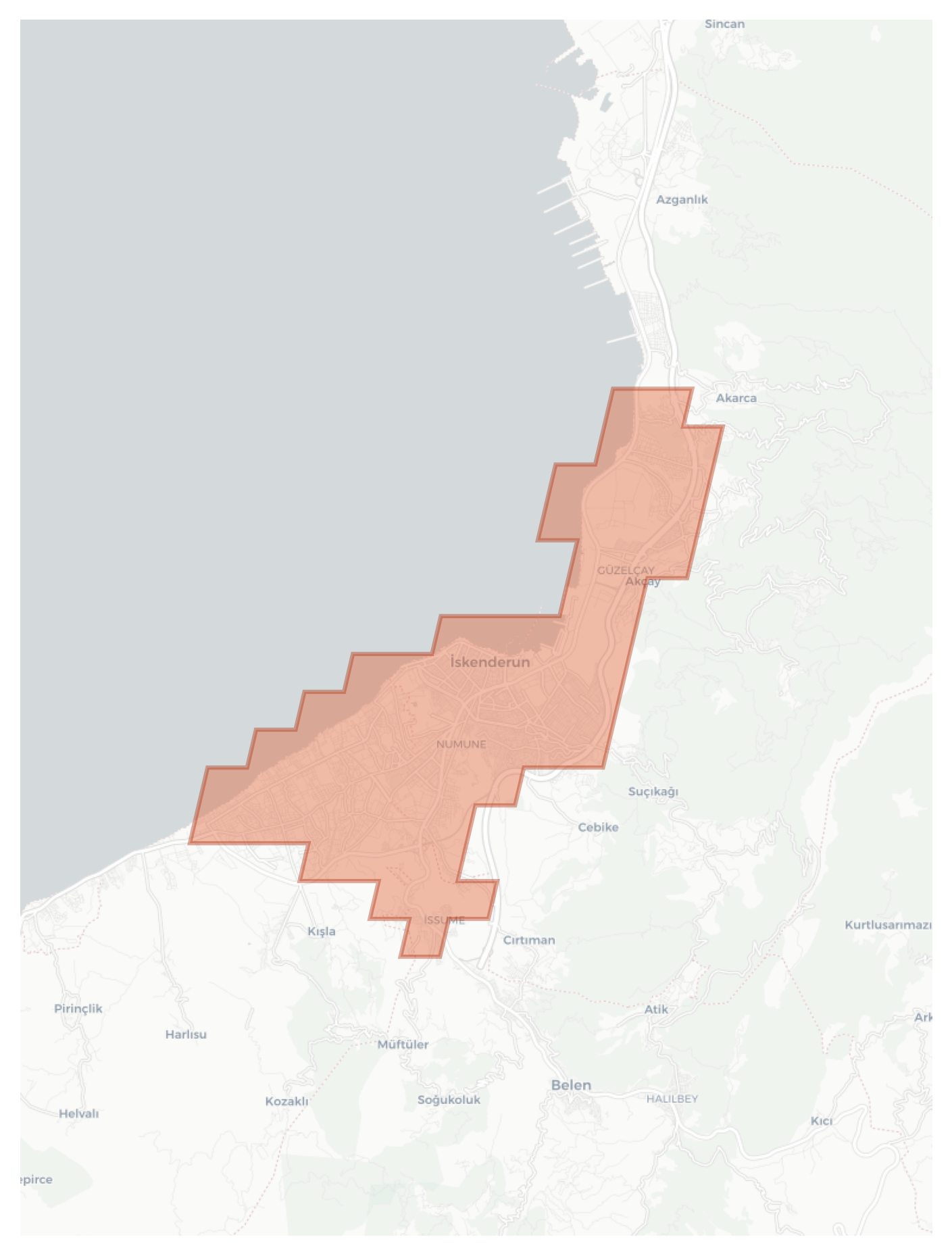 İskenderun geographic map