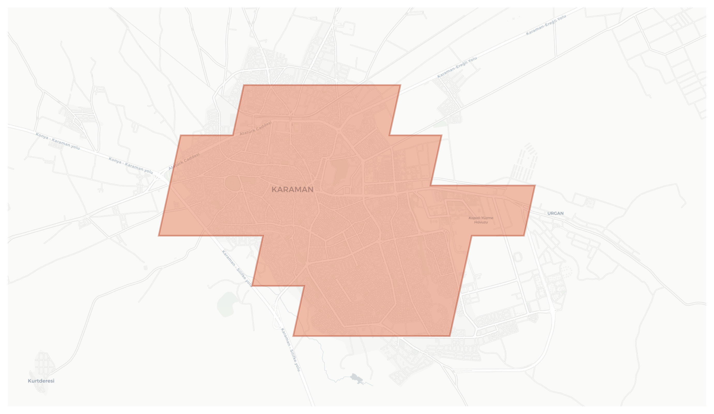 Karaman geographic map