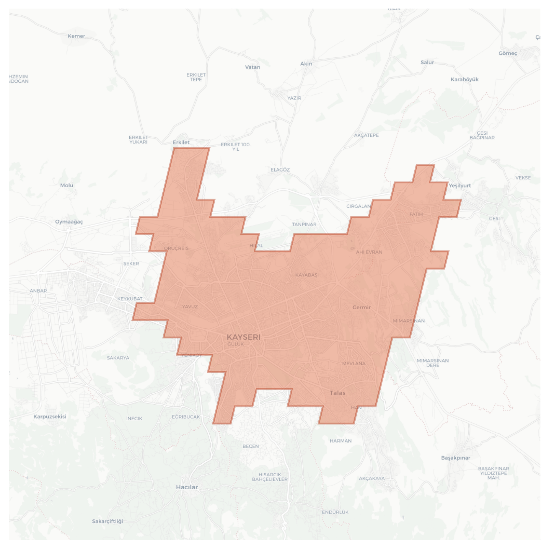 Kayseri geographic map