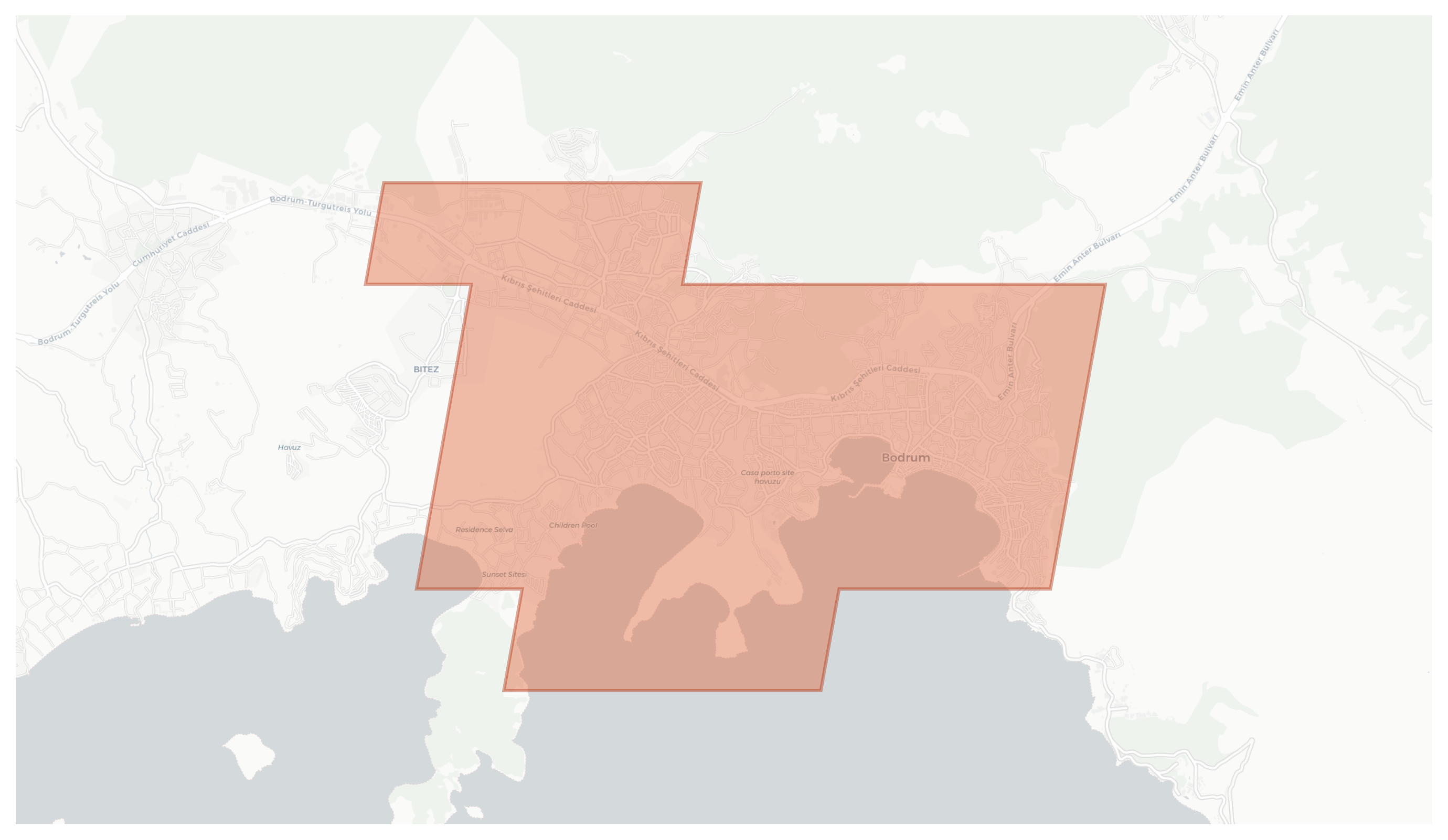 Bodrum geographic map