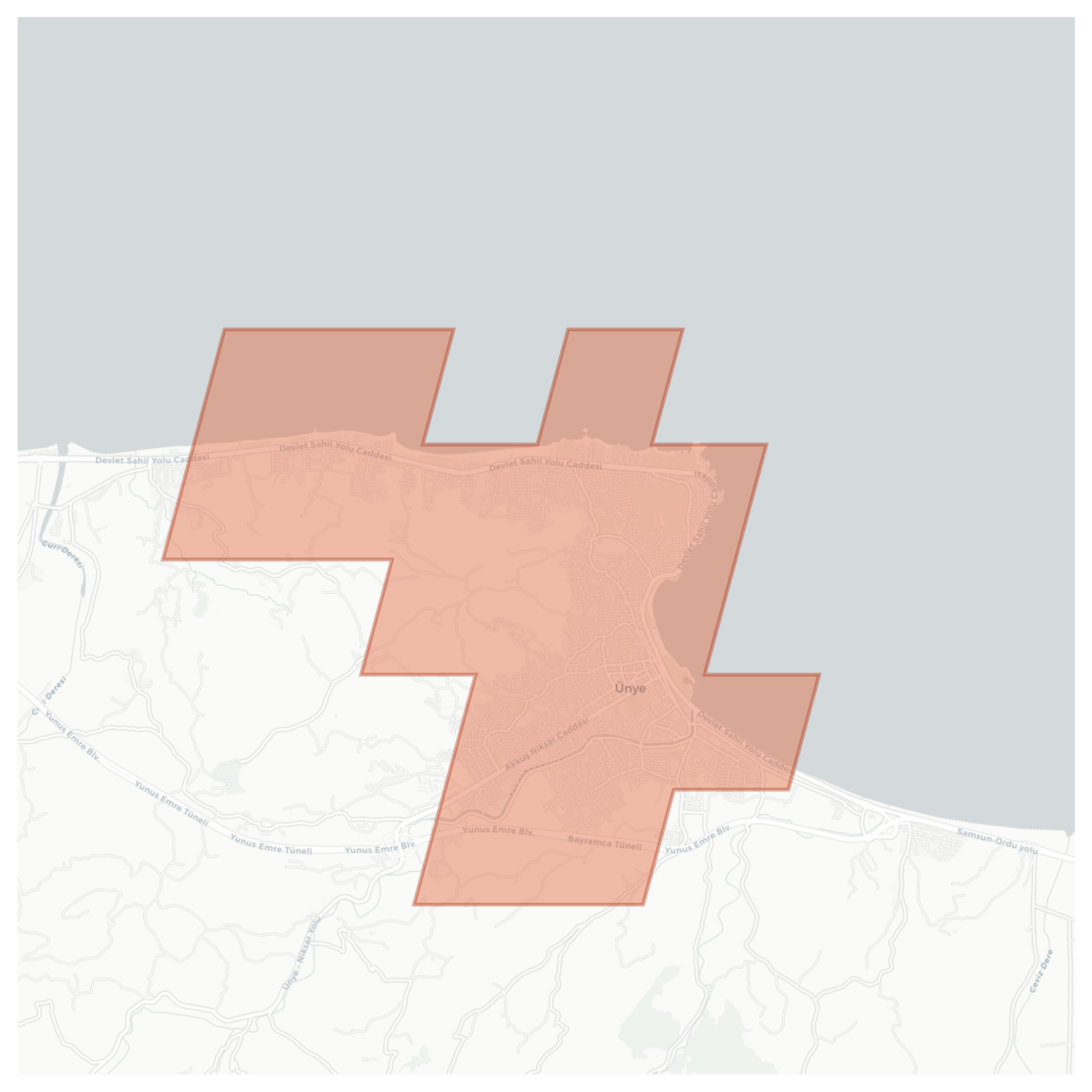 Ünye geographic map