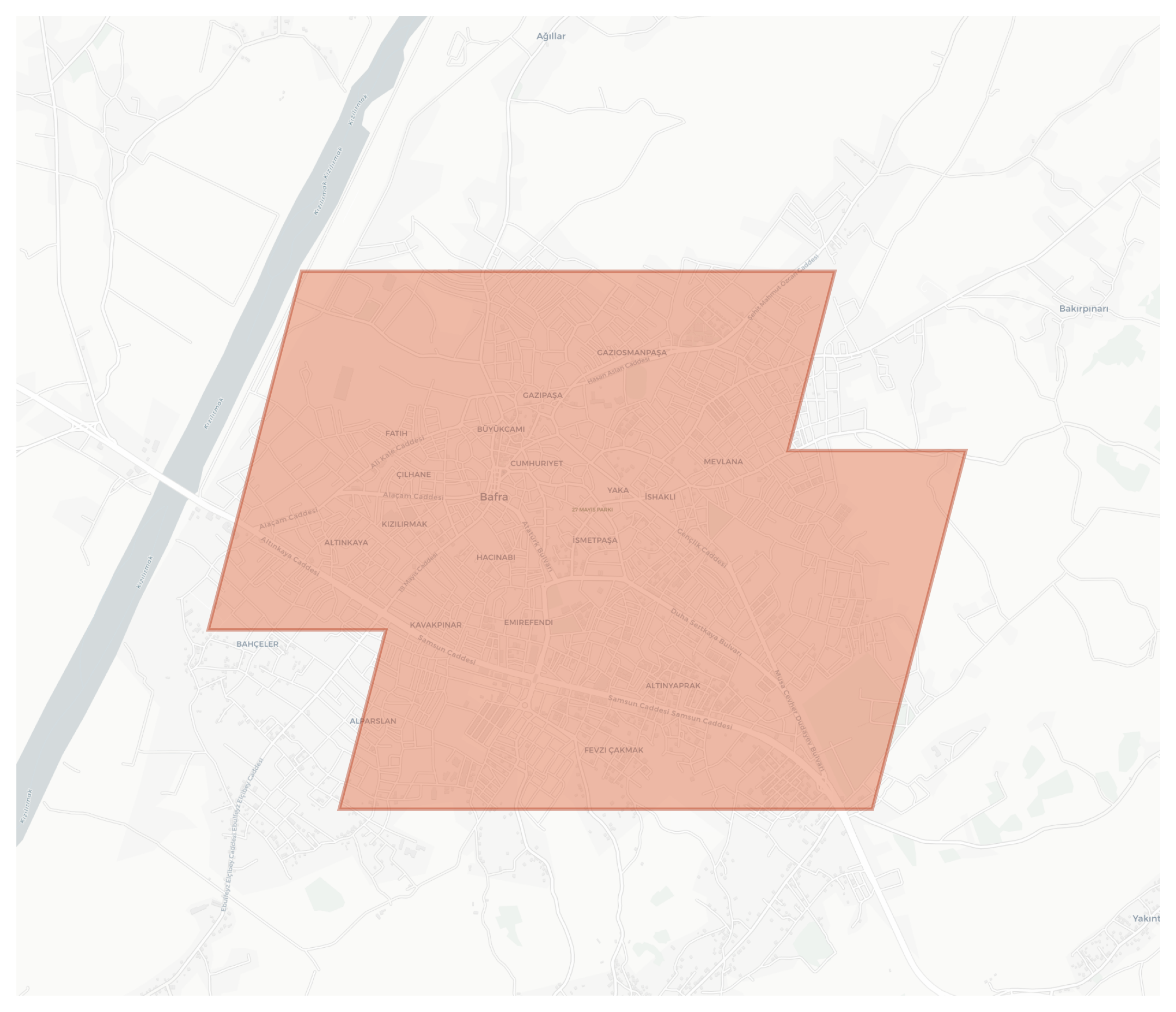 Bafra geographic map