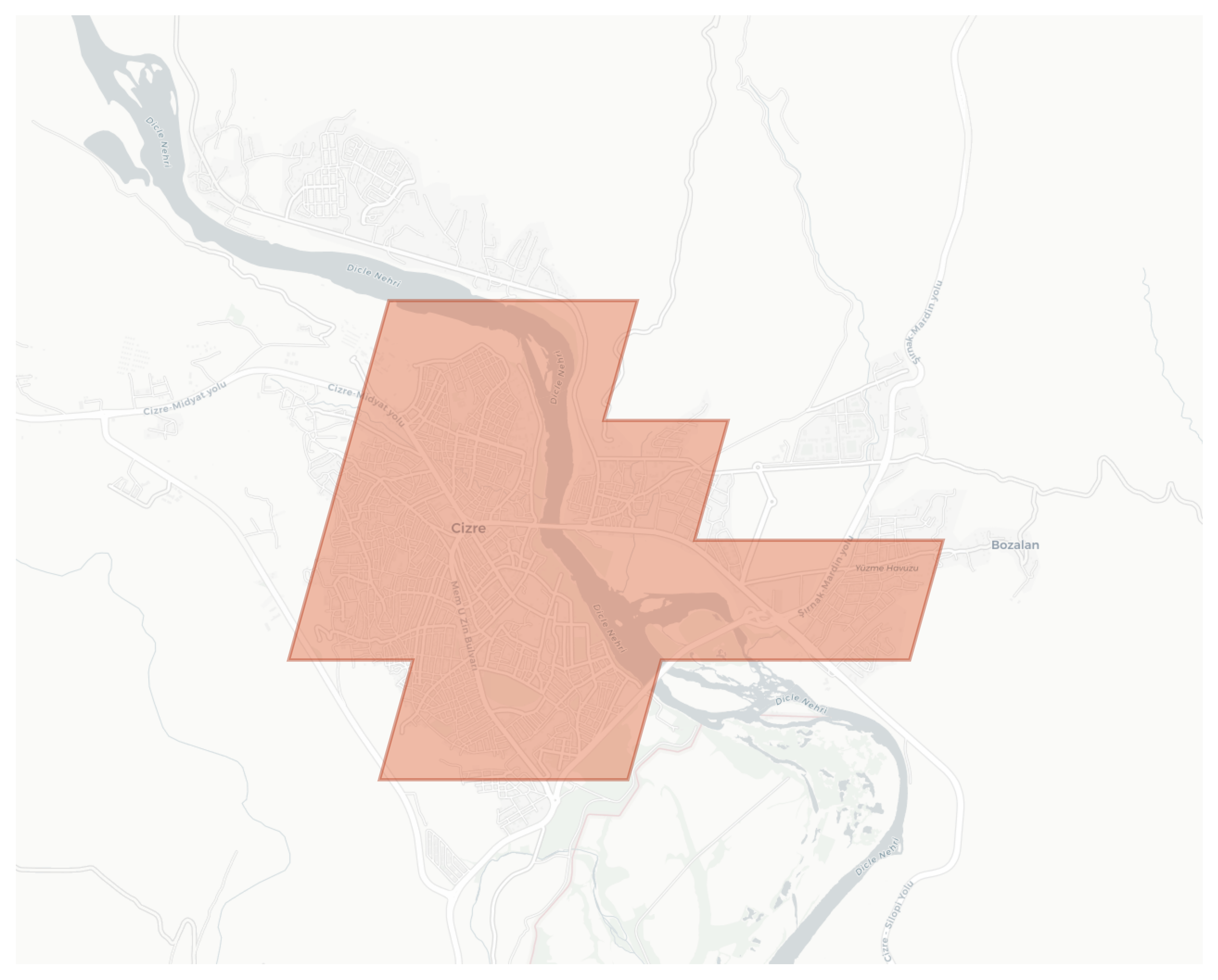 Cizre geographic map