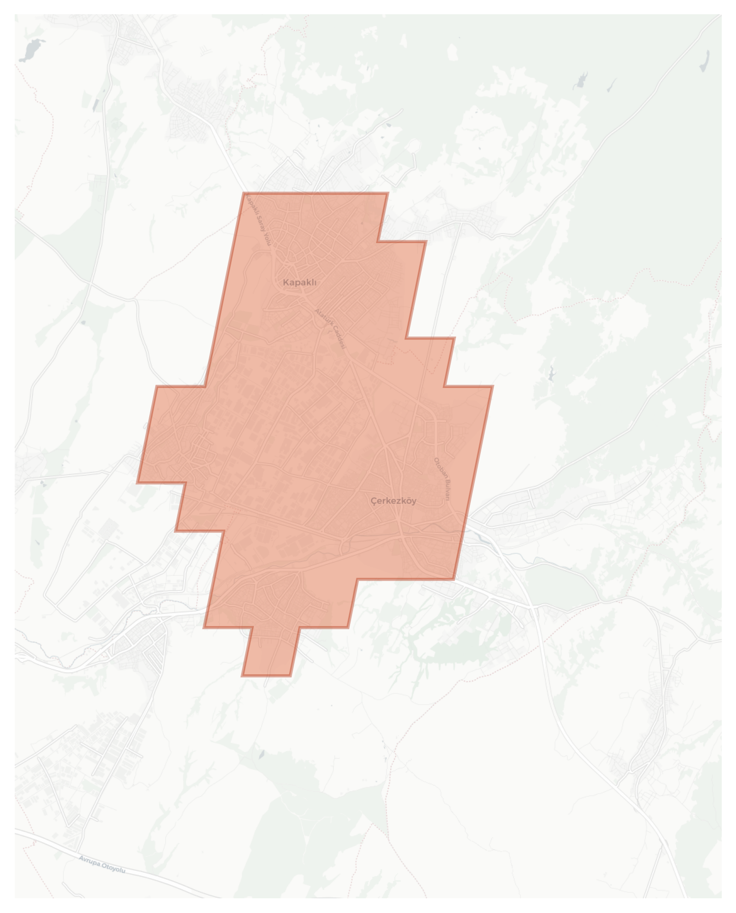 Çerkezköy geographic map