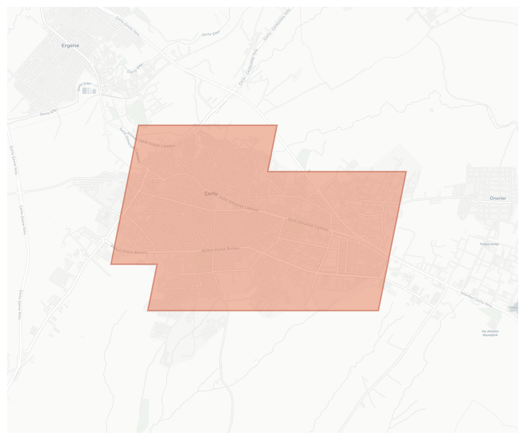 Çorlu geographic map