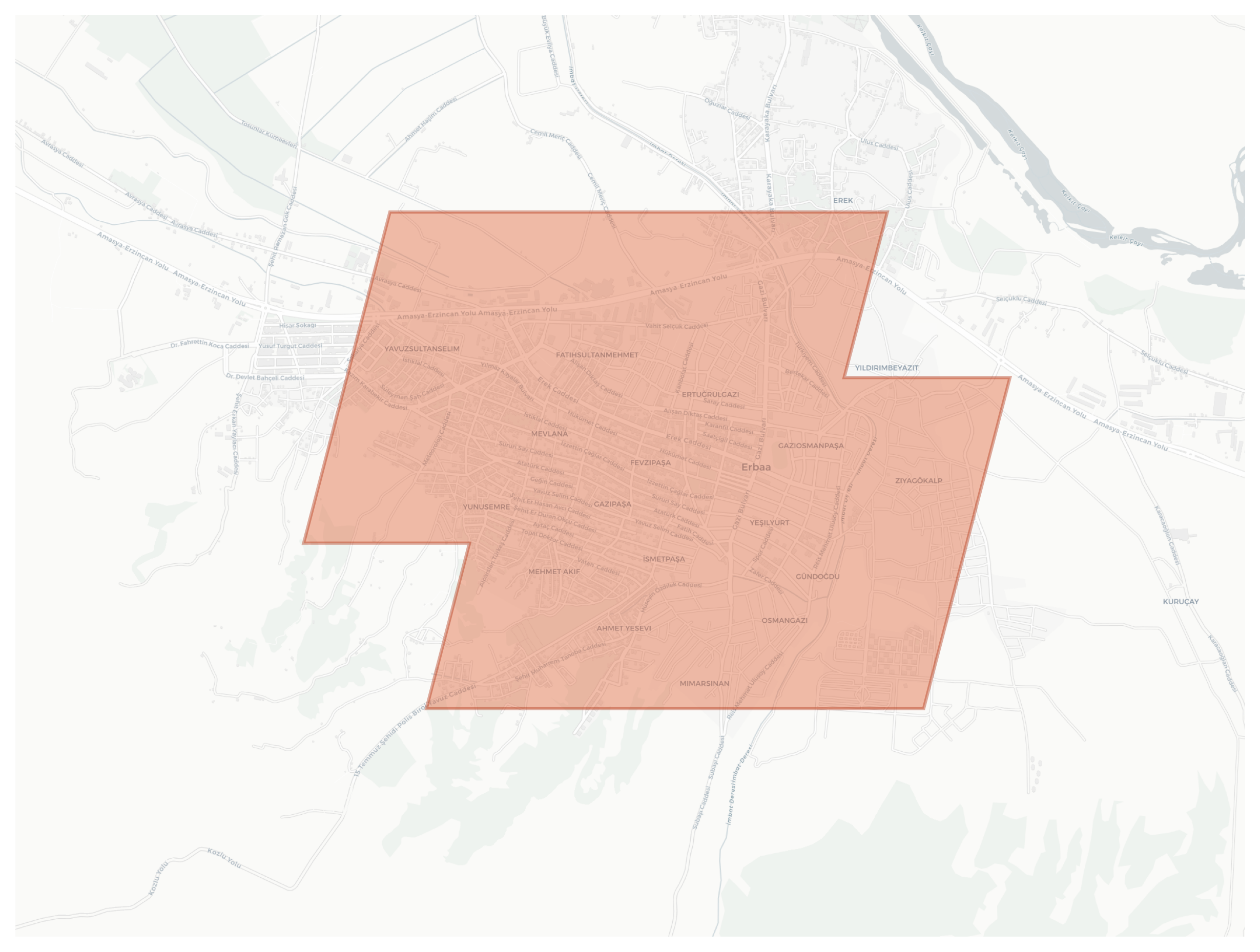 Erbaa geographic map