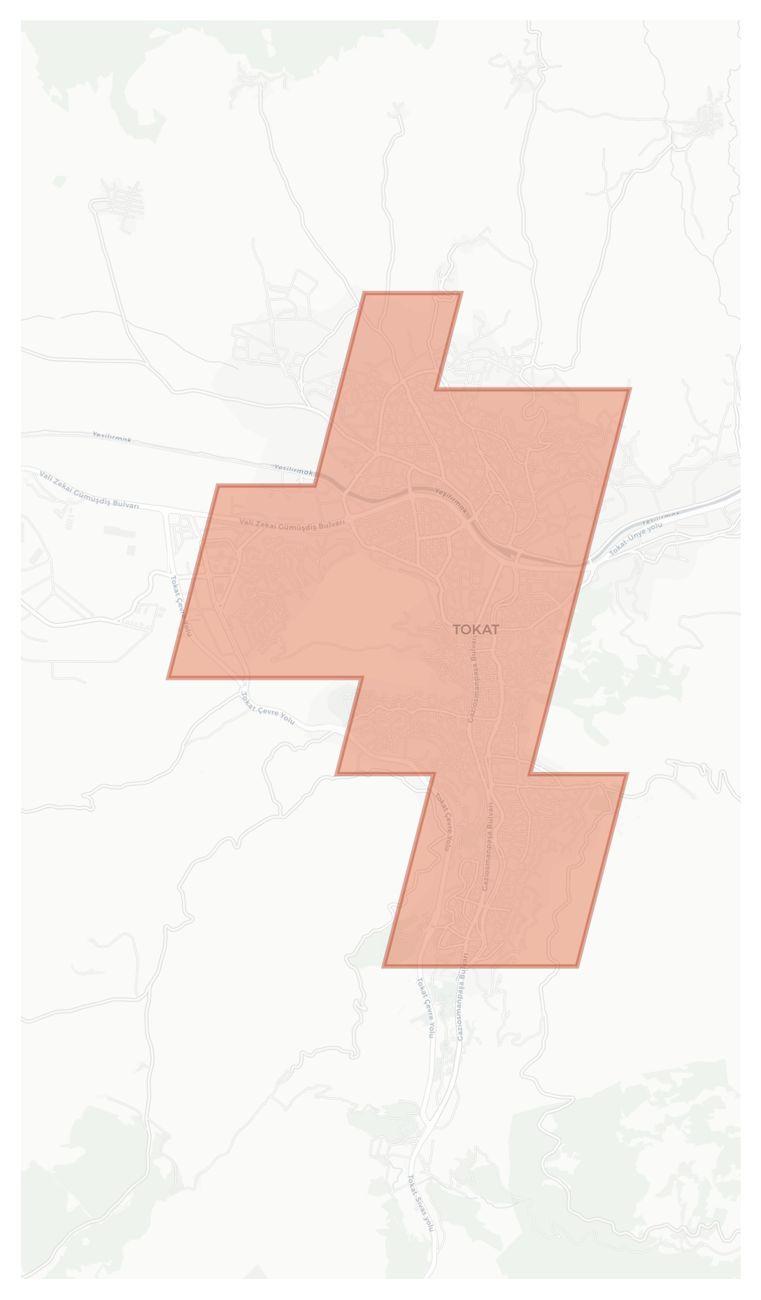 Tokat geographic map