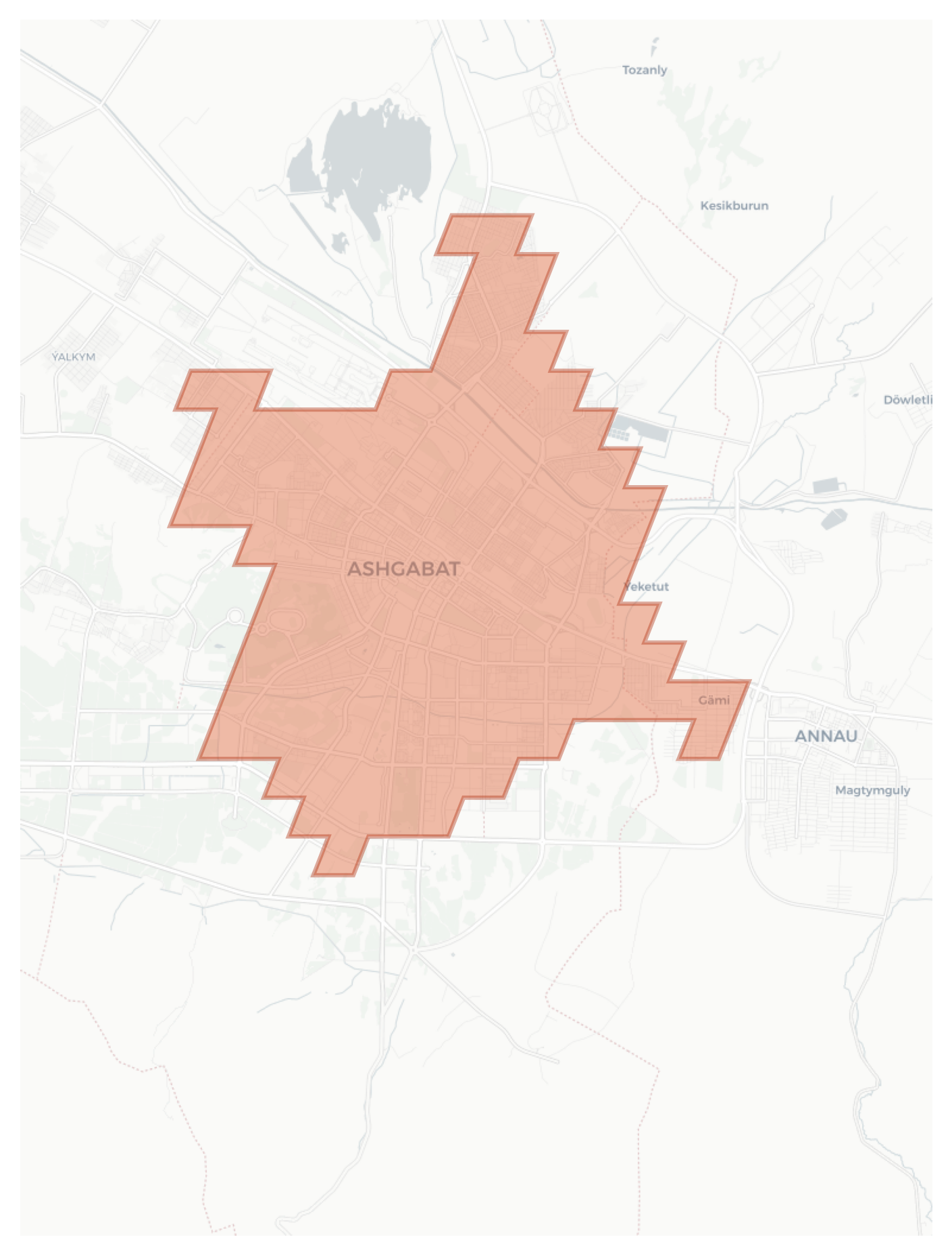 Ashgabat geographic map