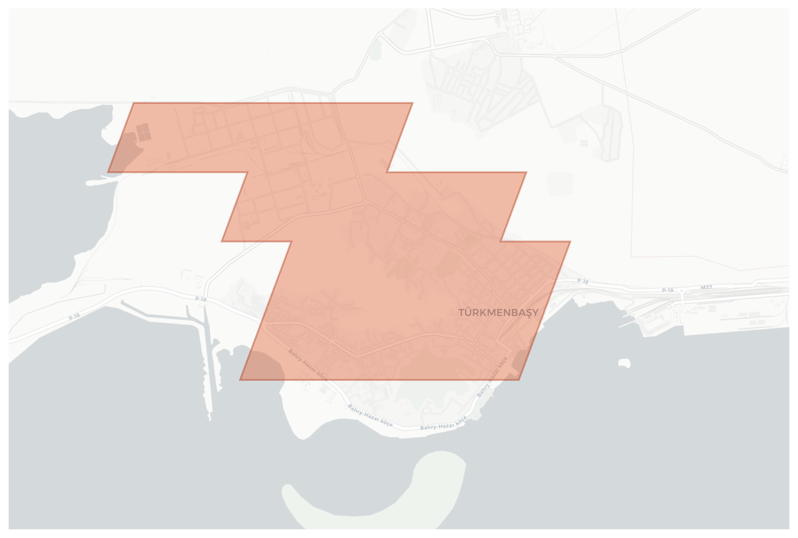 Turkmenbashy geographic map