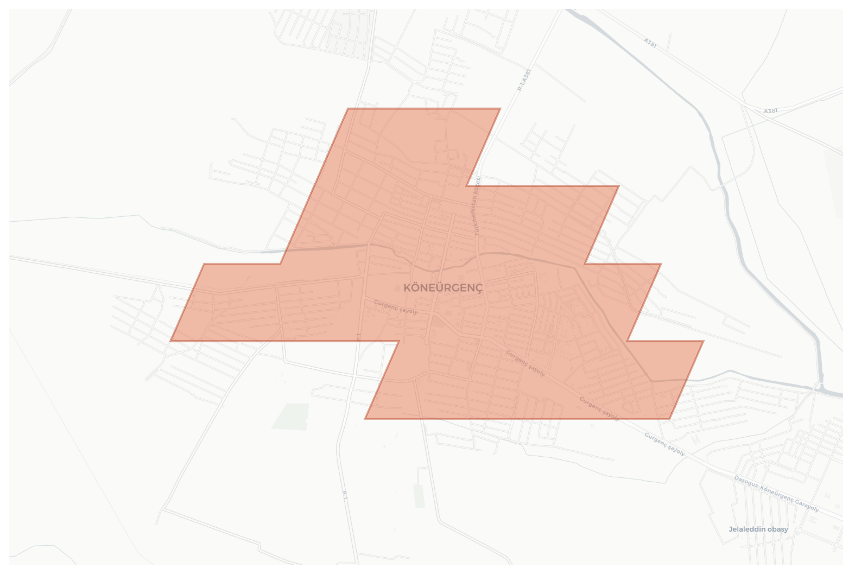 Konye-Urgench geographic map