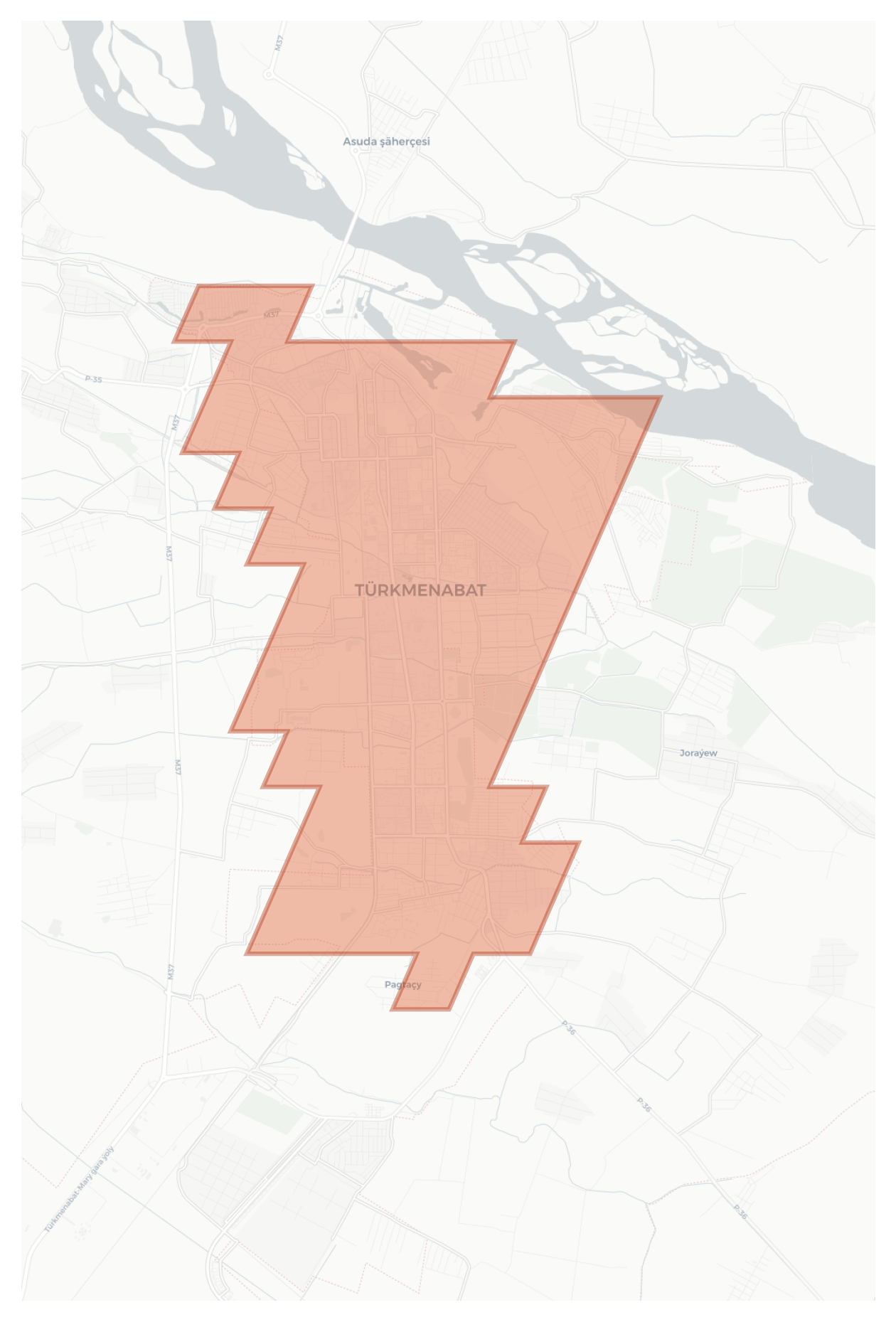 Turkmenabat geographic map