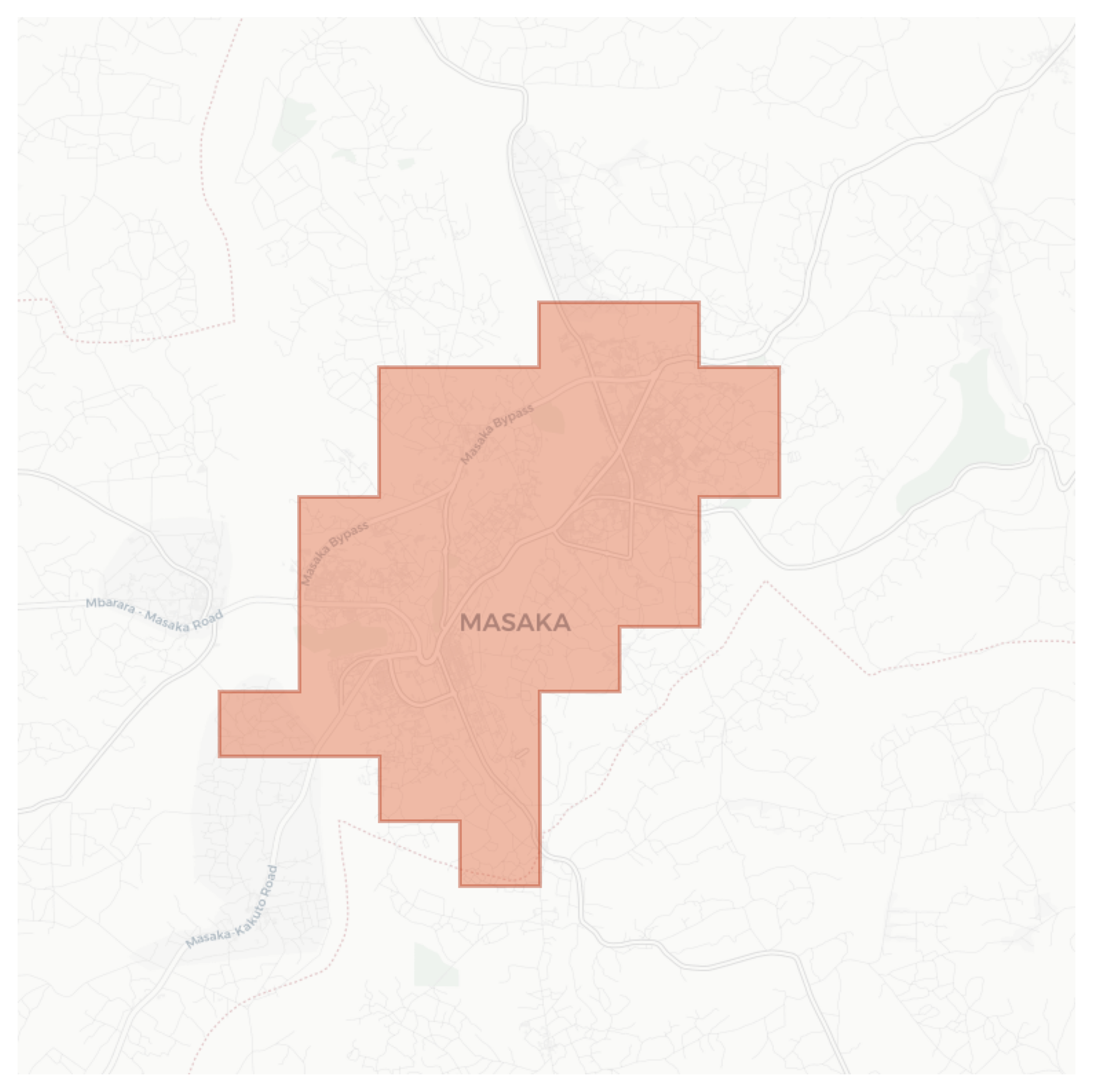 Masaka geographic map