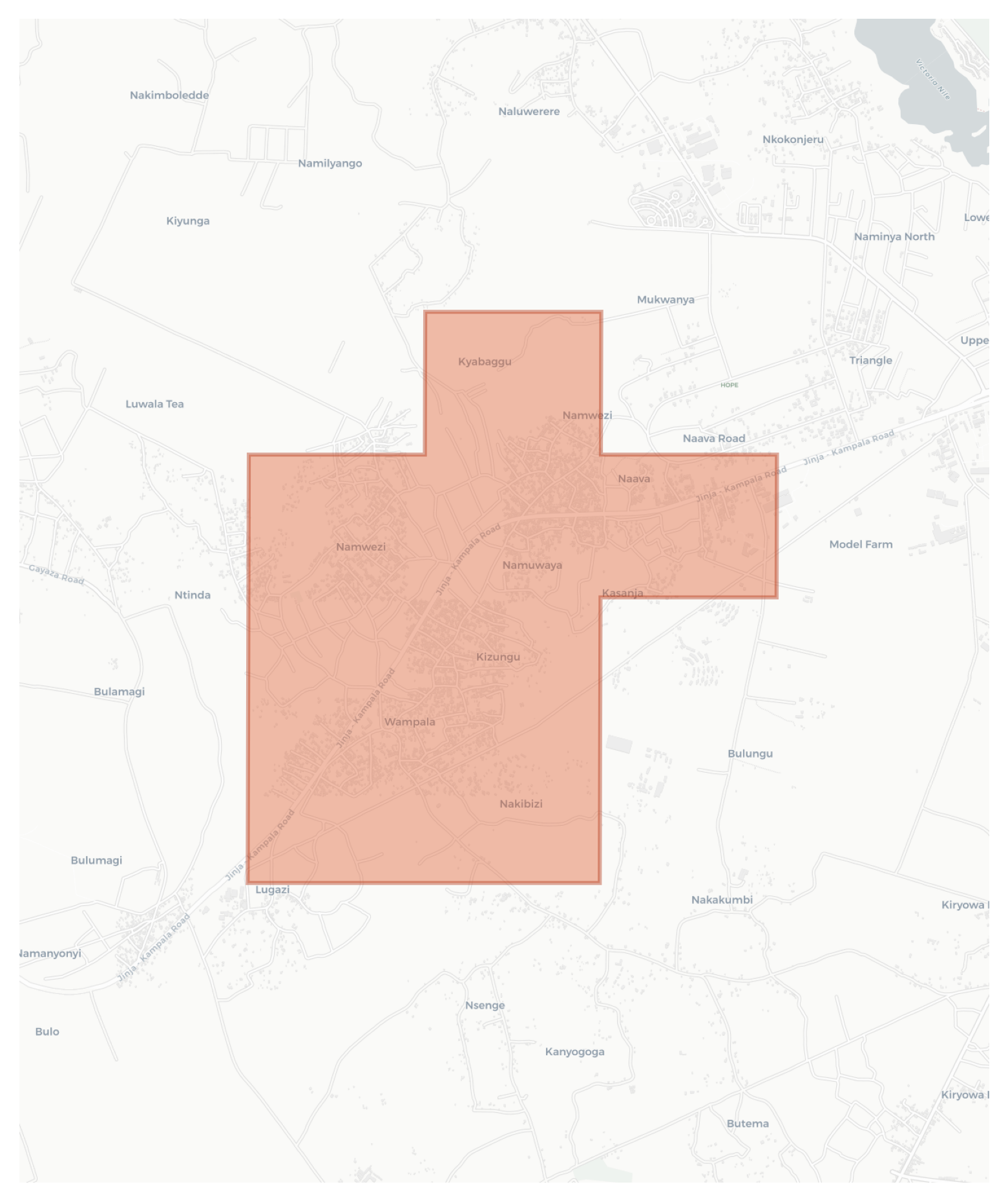 Njeru geographic map