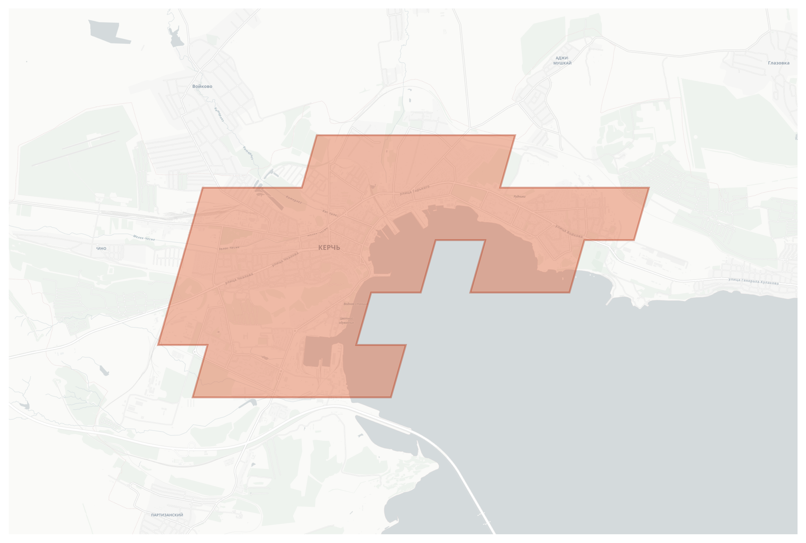 Kerch geographic map