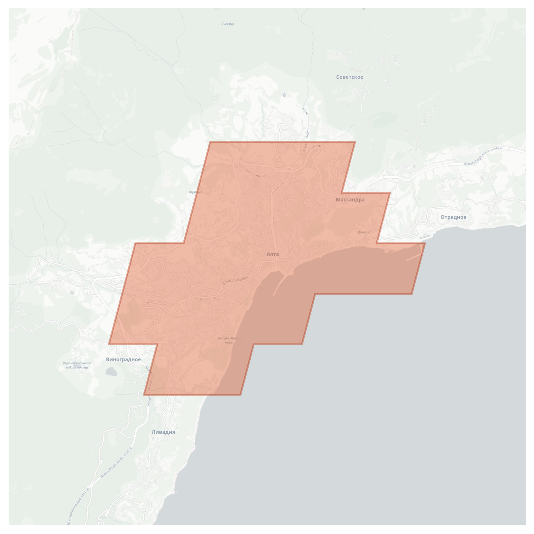 Yalta geographic map