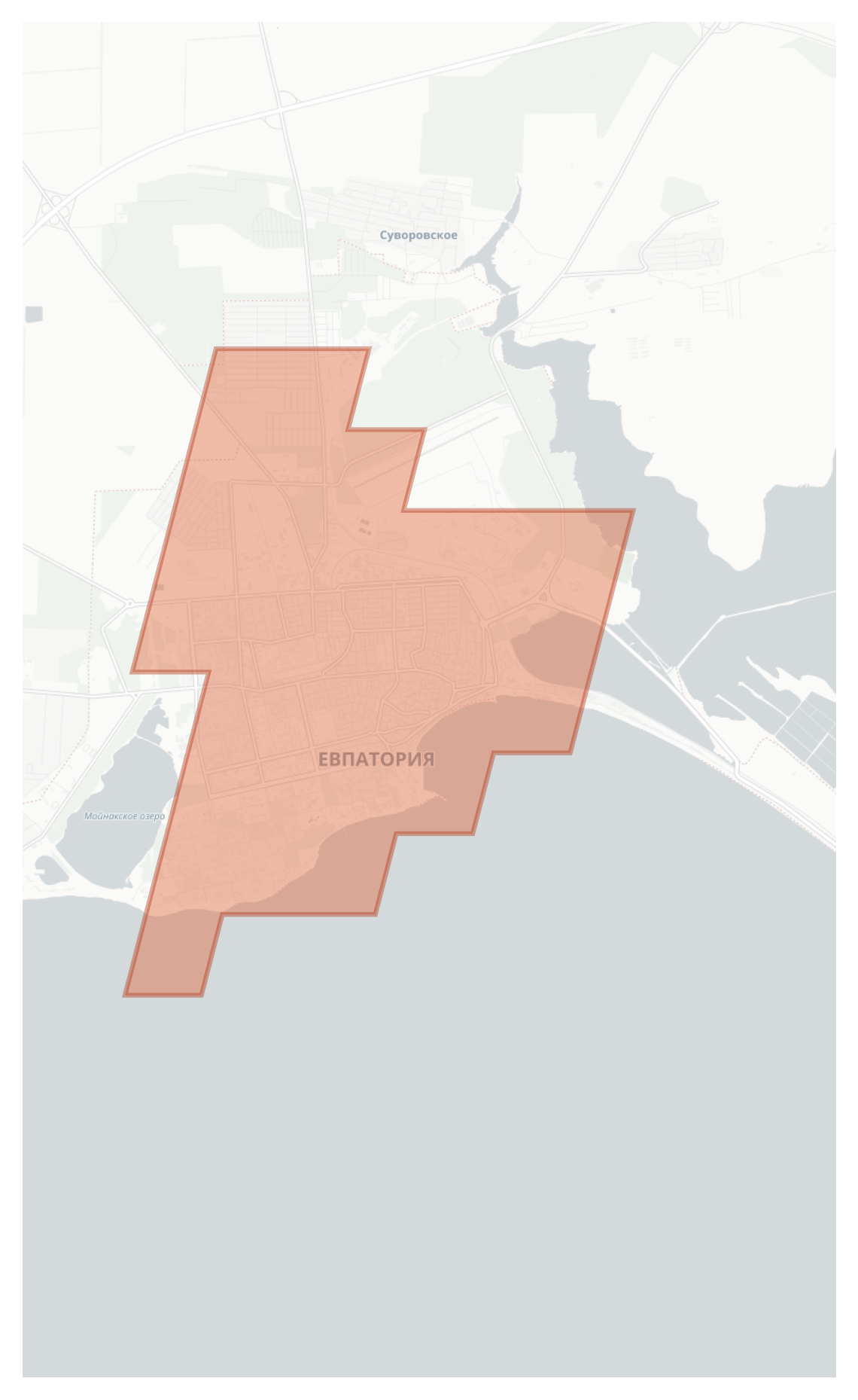 Yevpatoriya geographic map