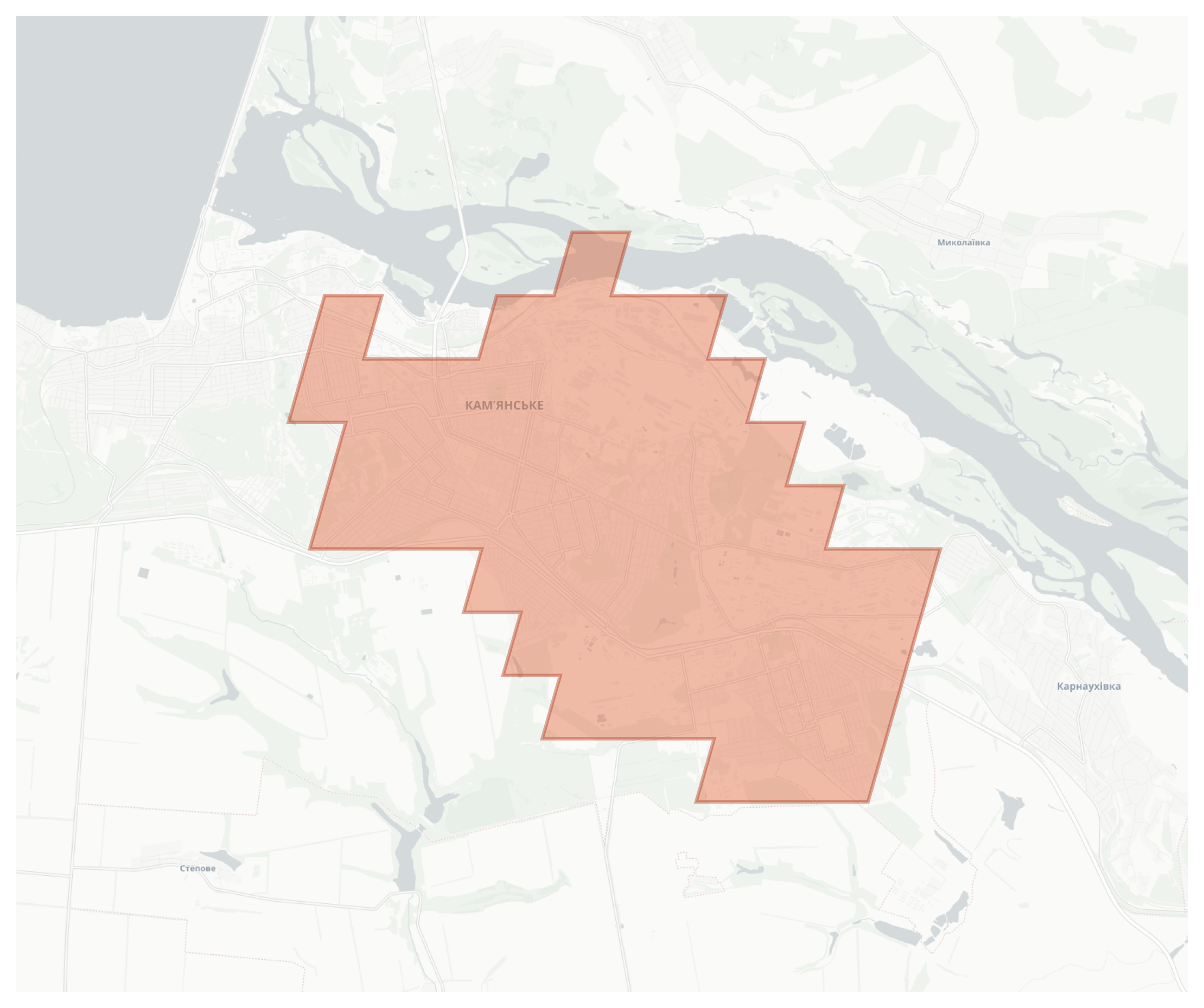Kamianske geographic map