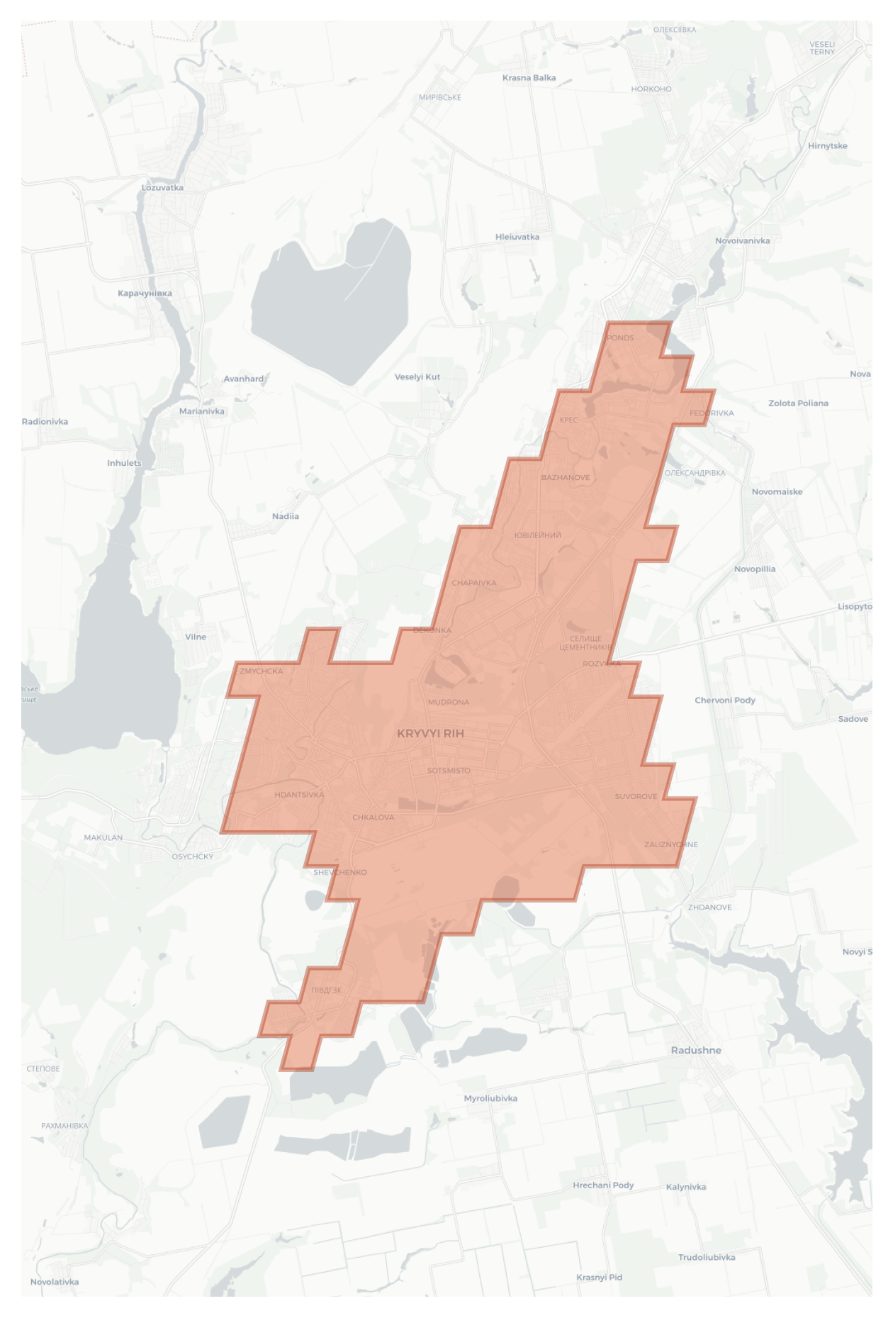 Kryvyi Rih geographic map