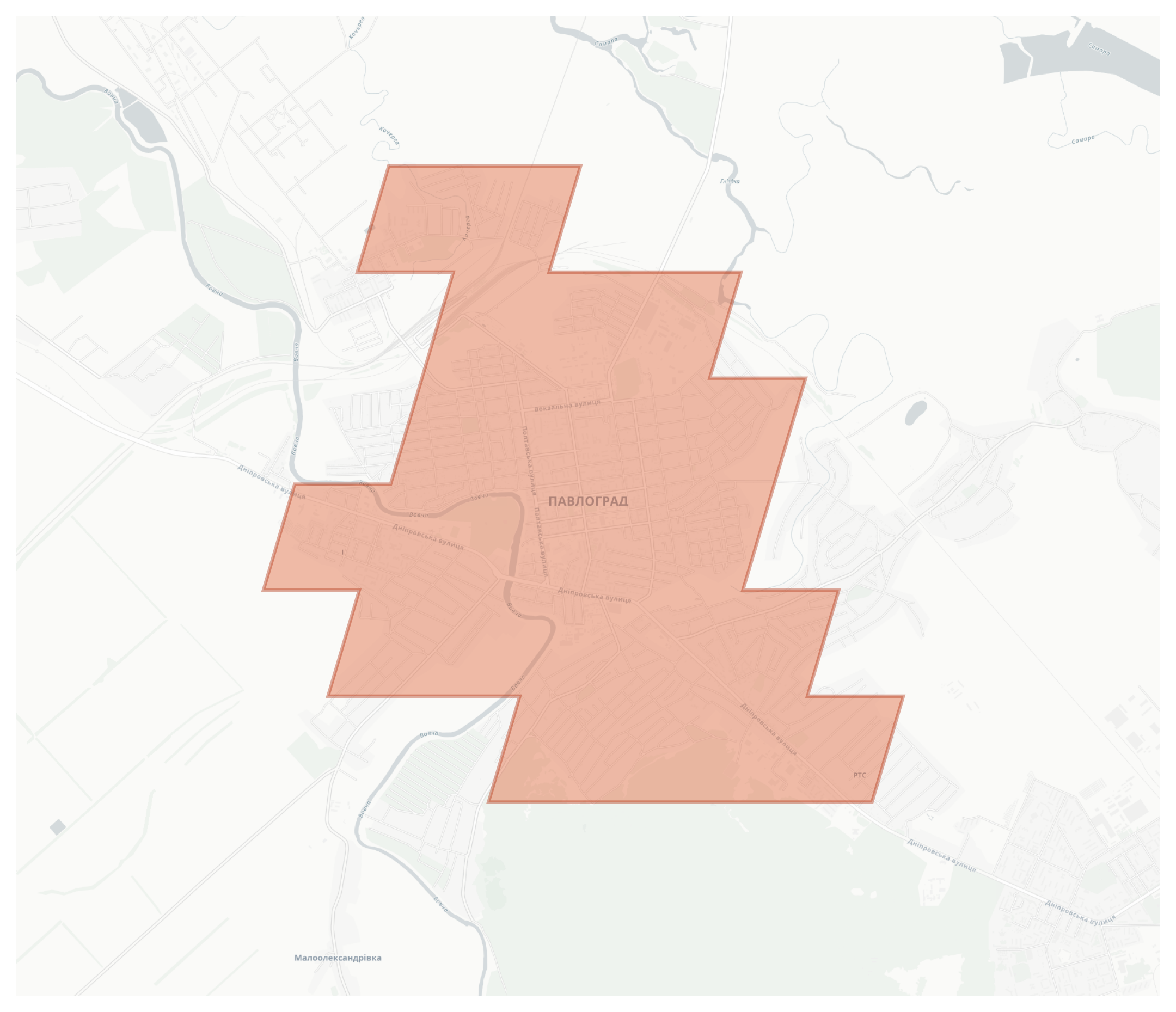 Pavlohrad geographic map