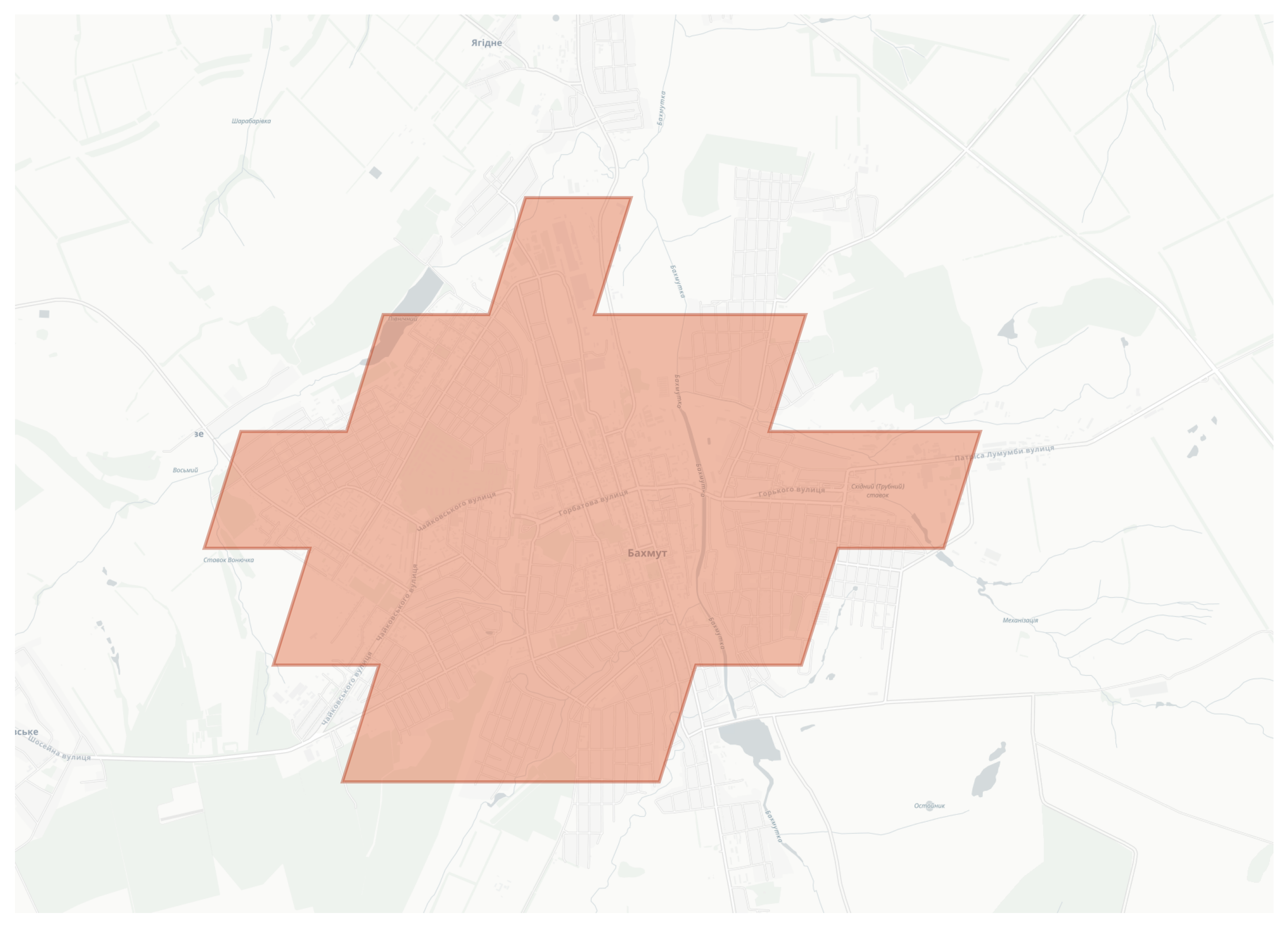 Bakhmut geographic map