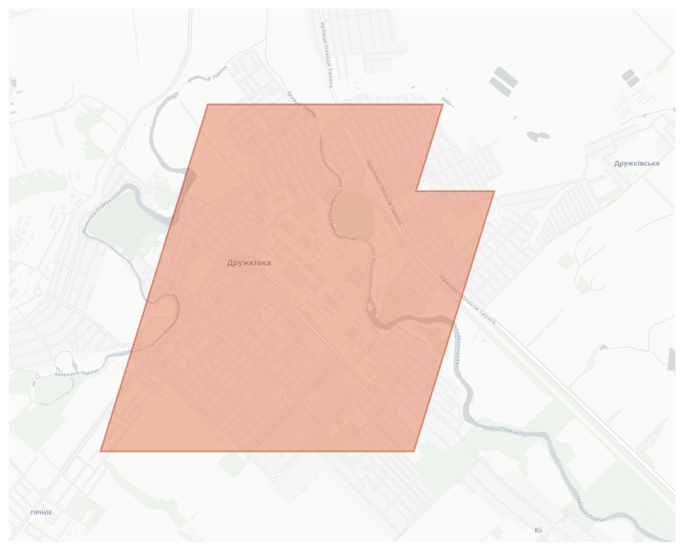 Druzhkivka geographic map