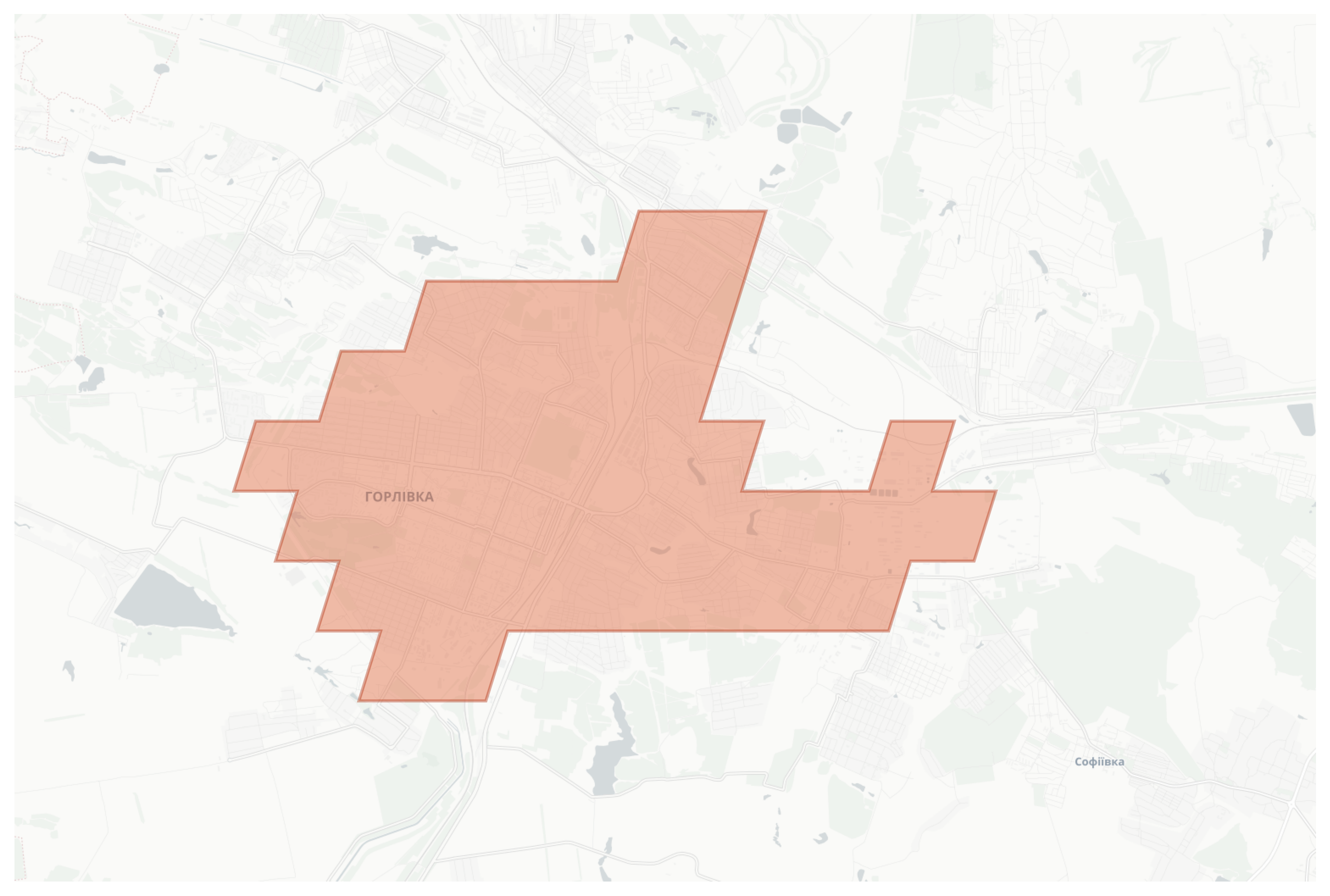 Horlivka geographic map