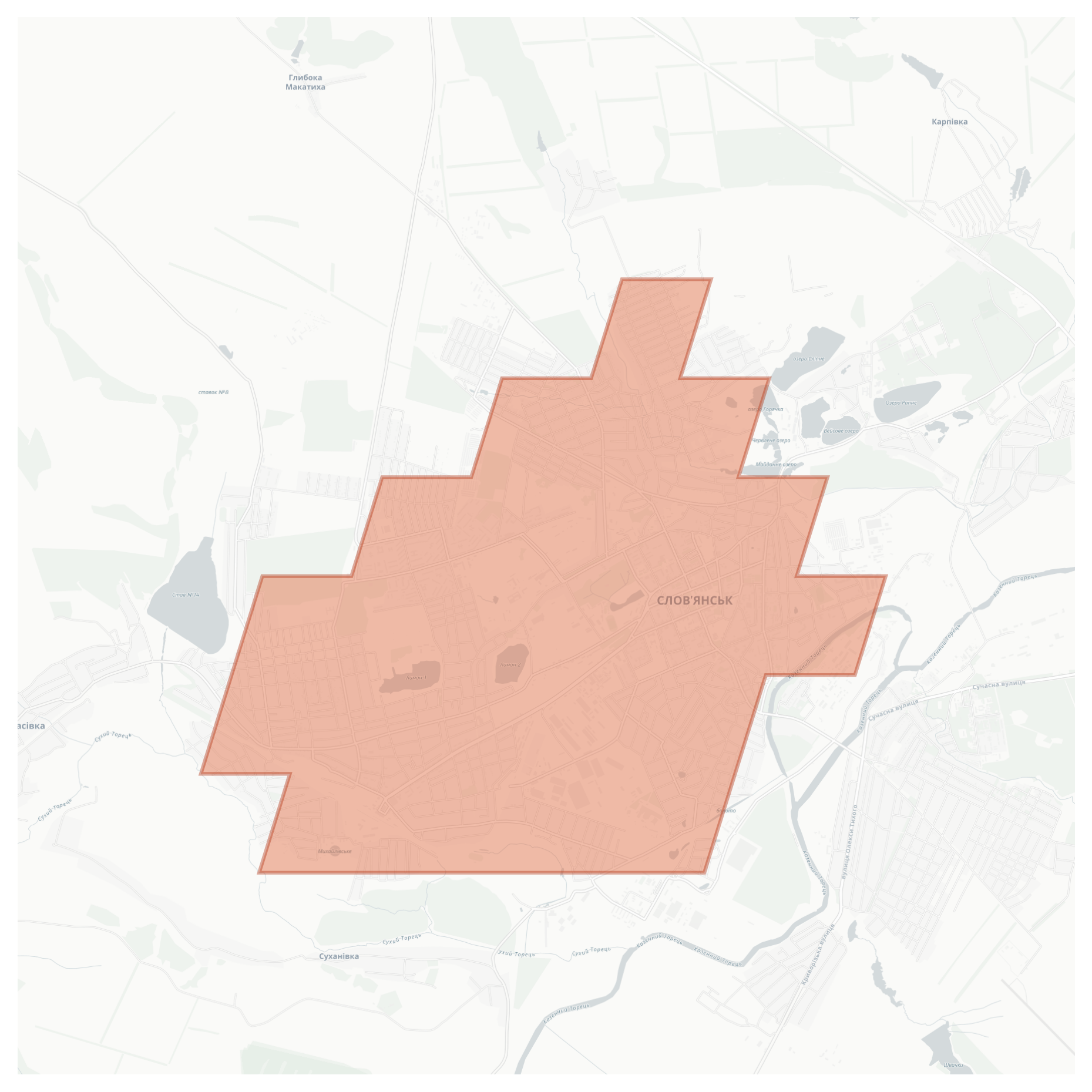 Sloviansk geographic map
