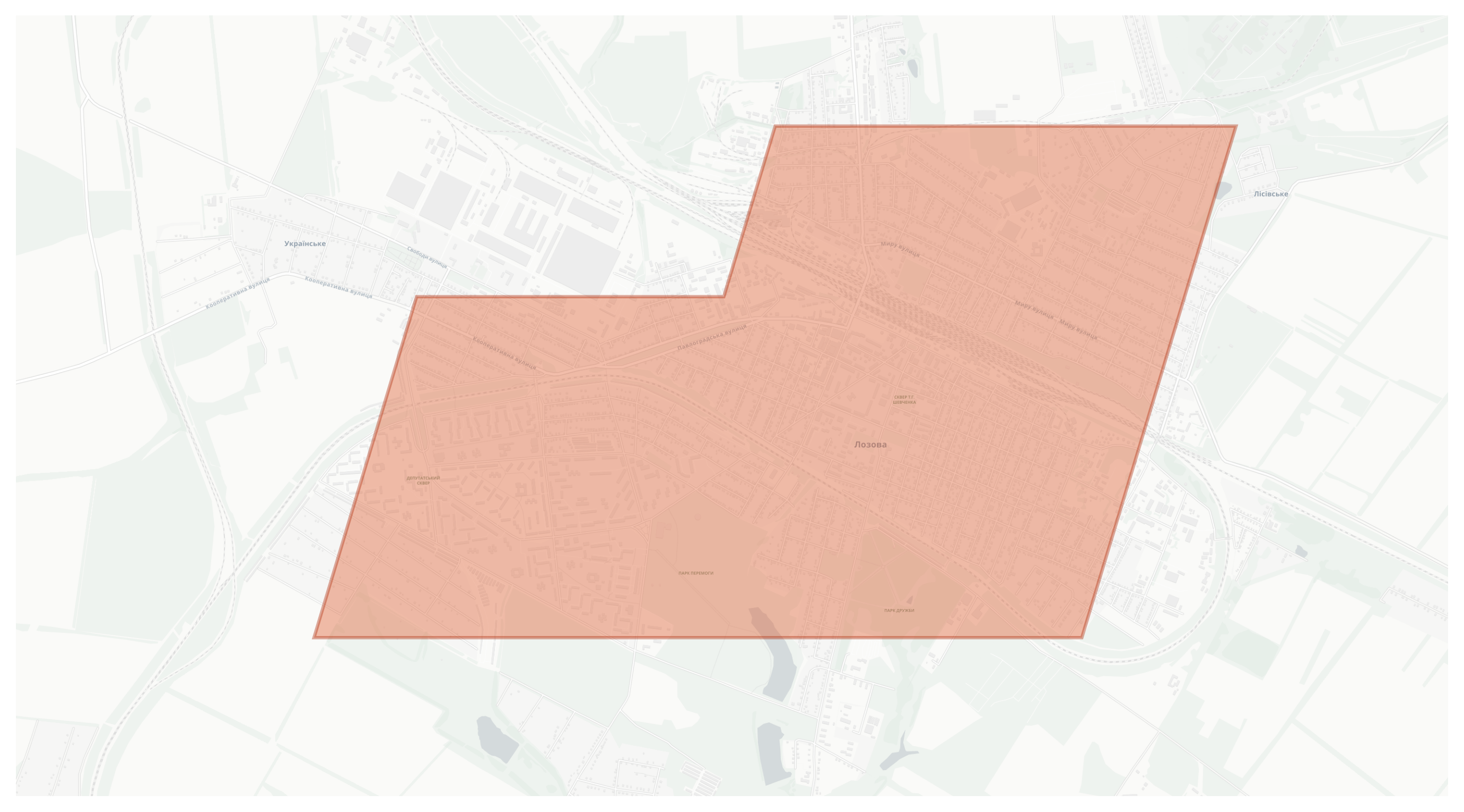 Lozova geographic map