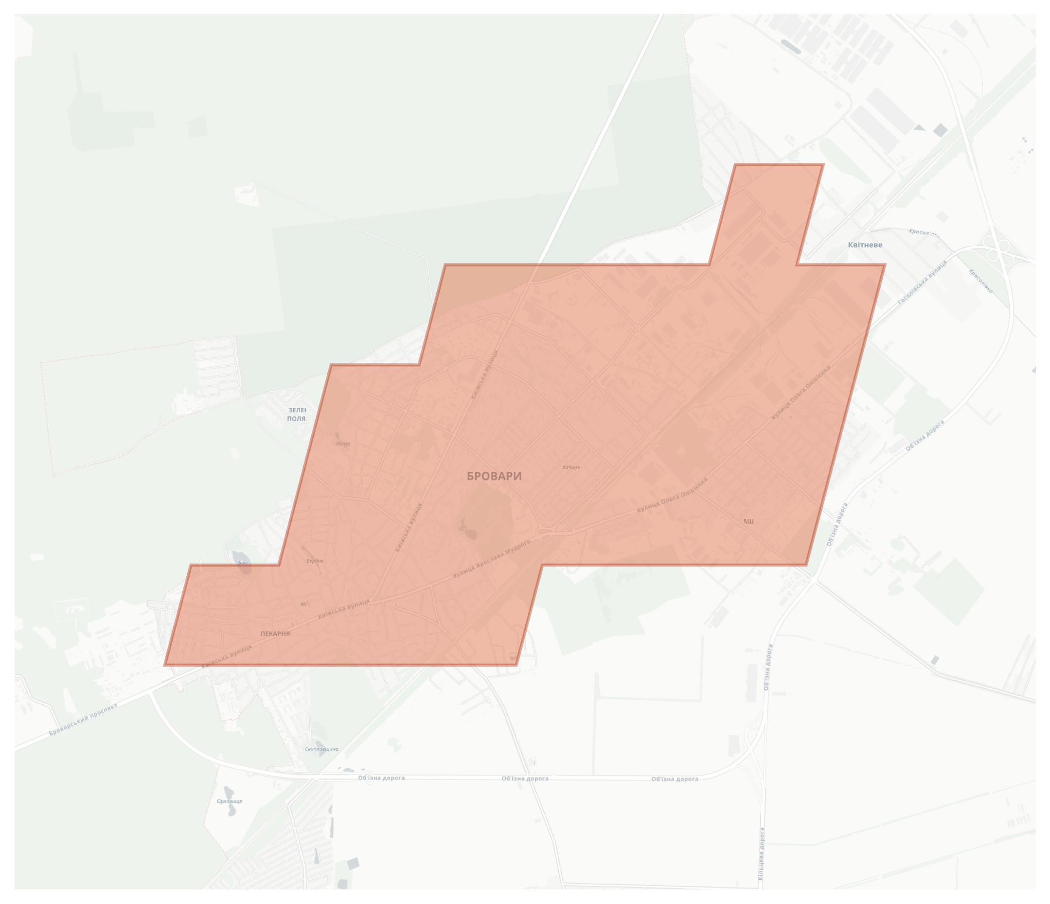 Brovary geographic map