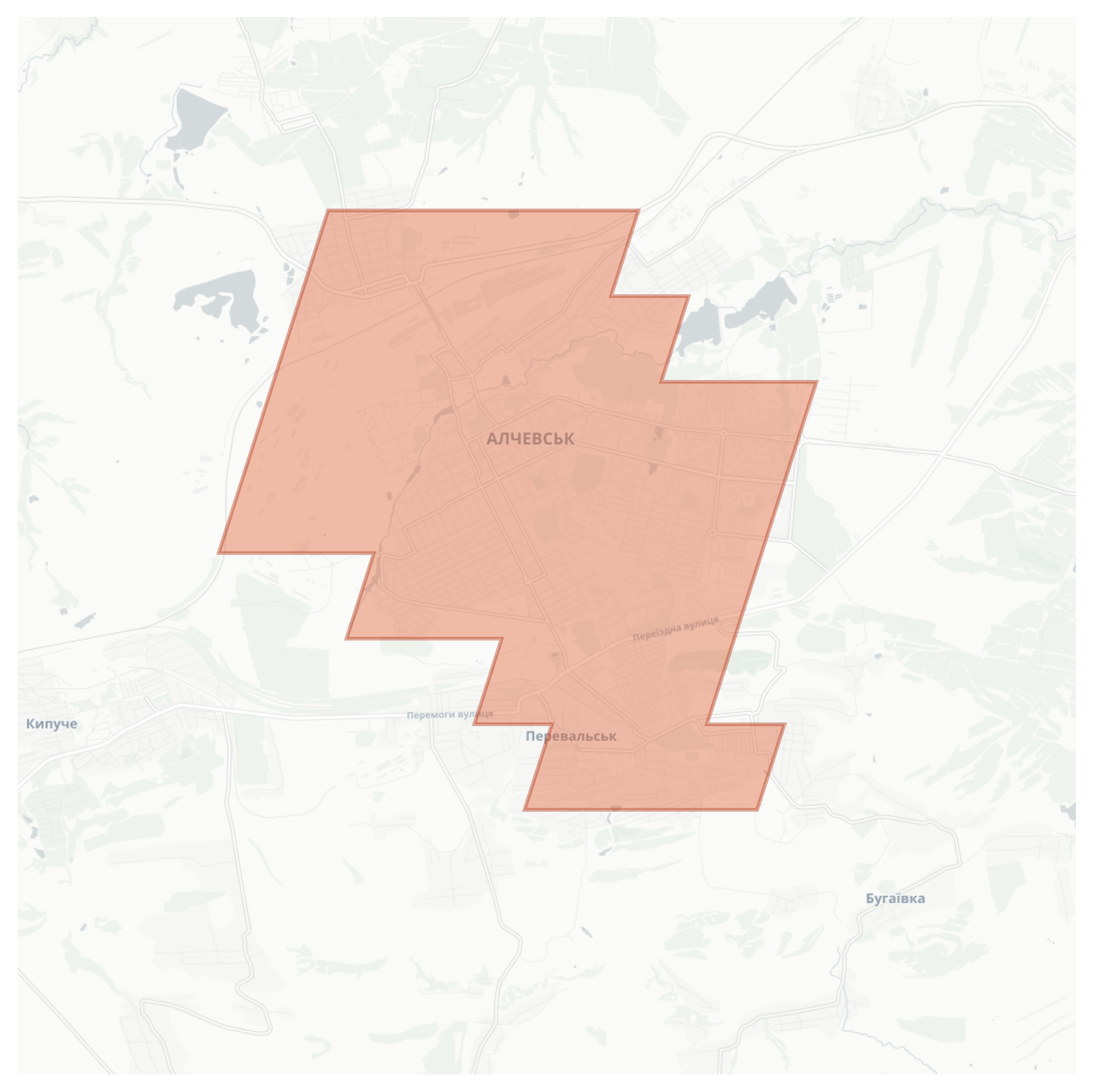 Alchevsk geographic map