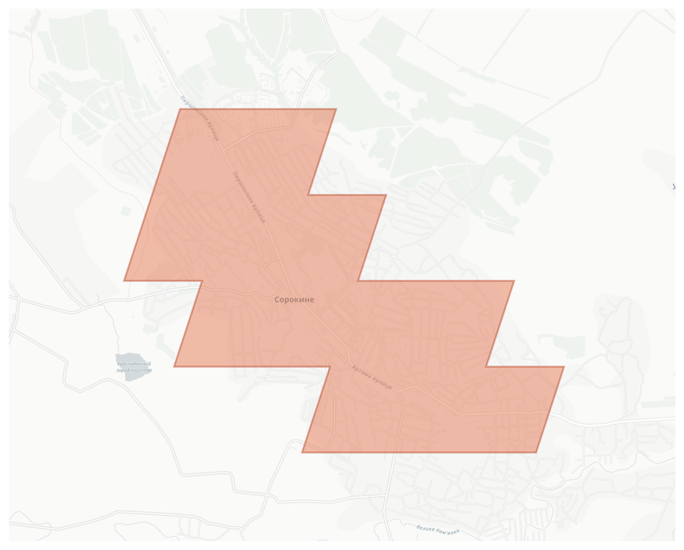 Krasnodon geographic map