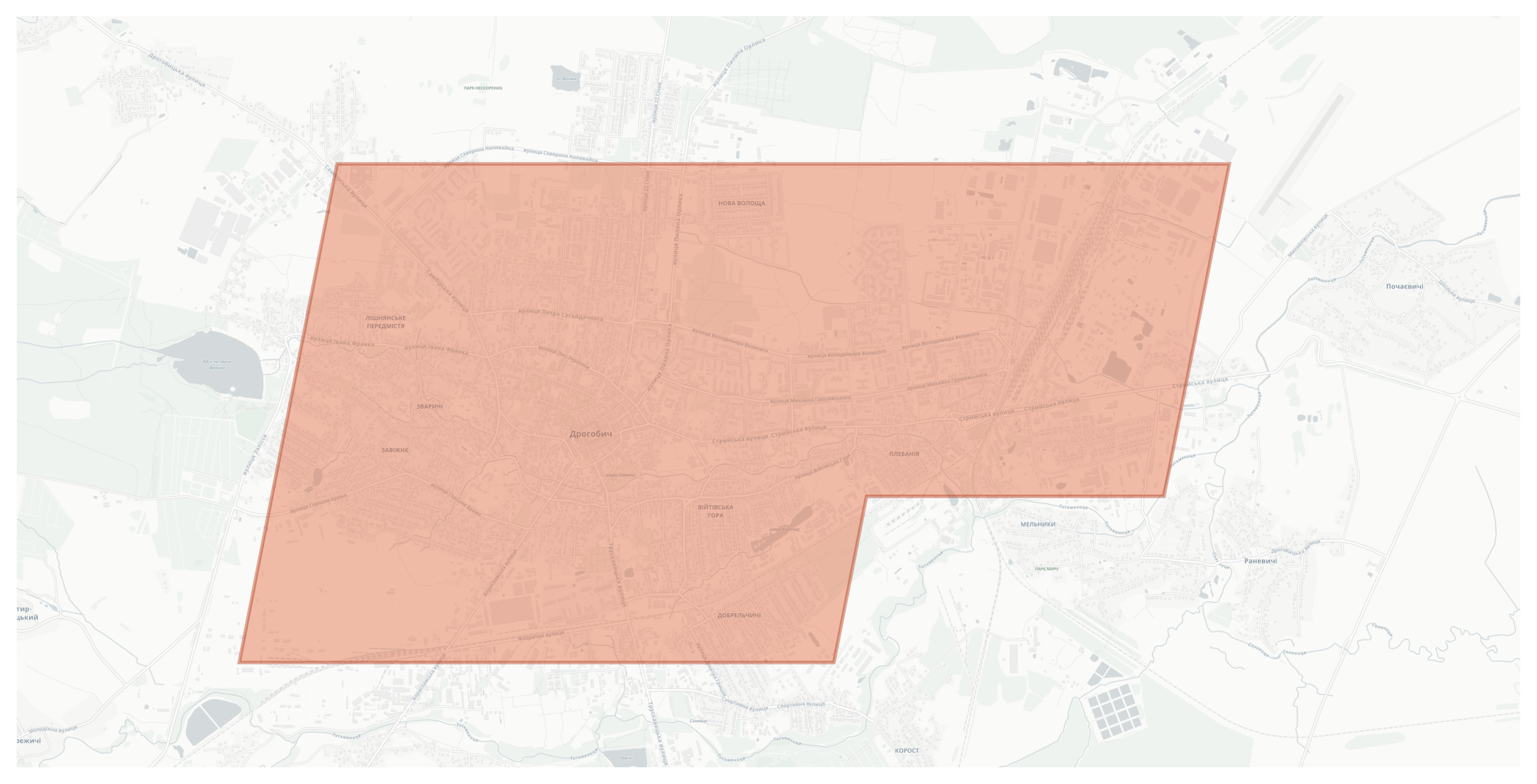 Drohobych geographic map
