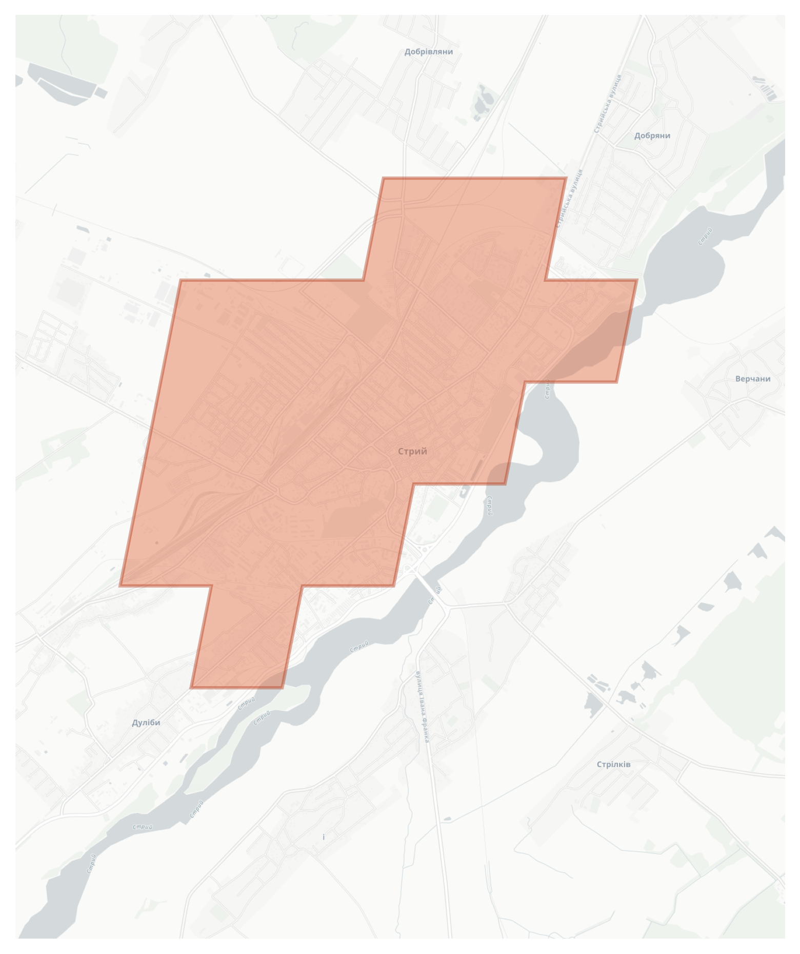Stryi geographic map