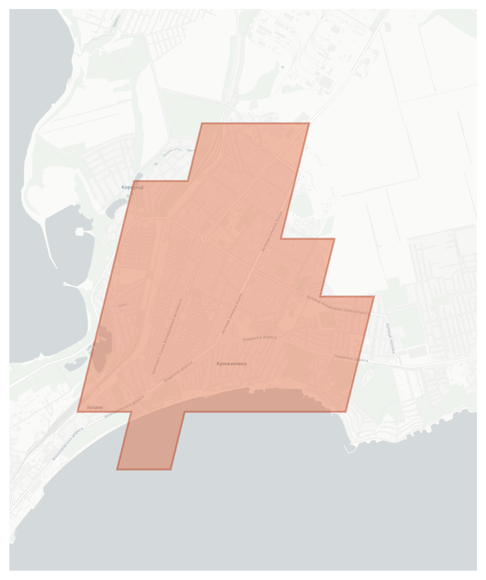 Kryzhanivka geographic map