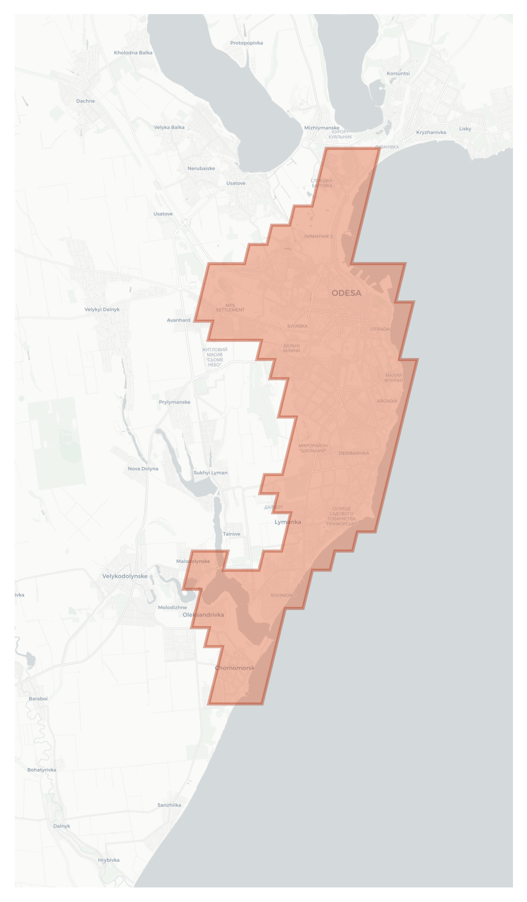 Odesa geographic map