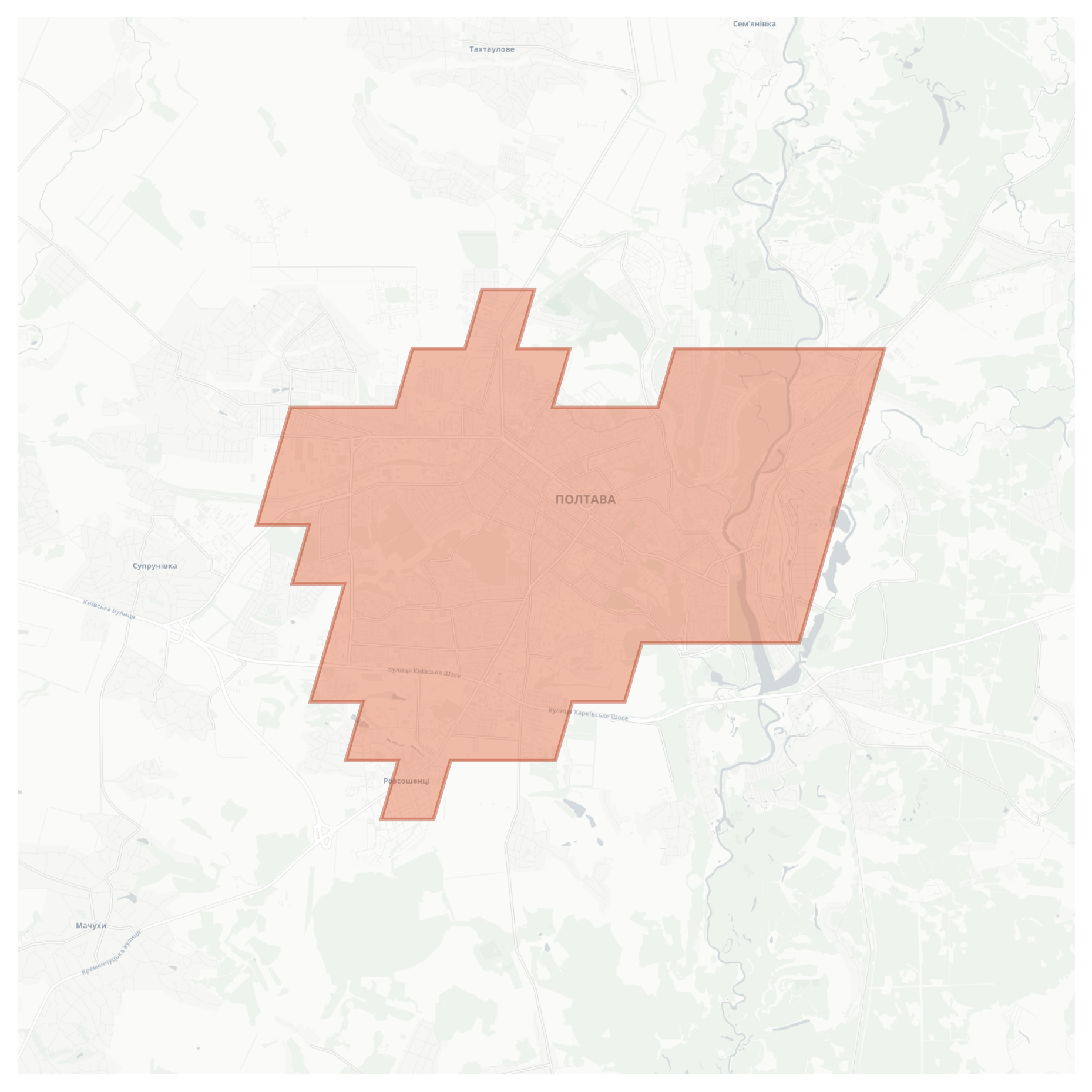 Poltava geographic map
