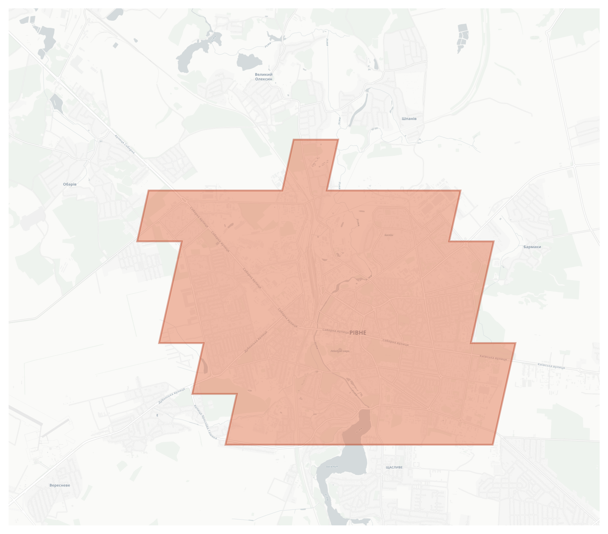 Rivne geographic map