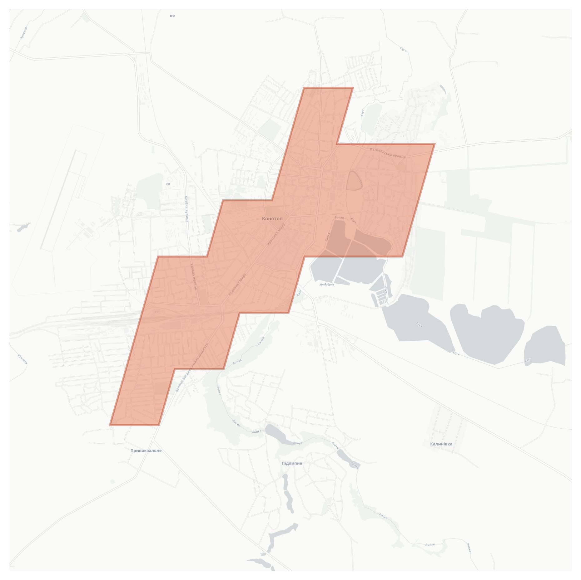 Konotop geographic map