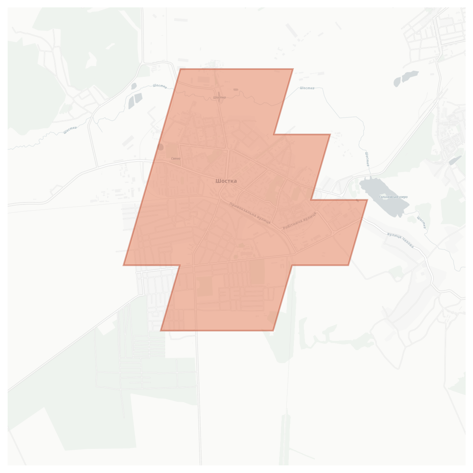 Shostka geographic map