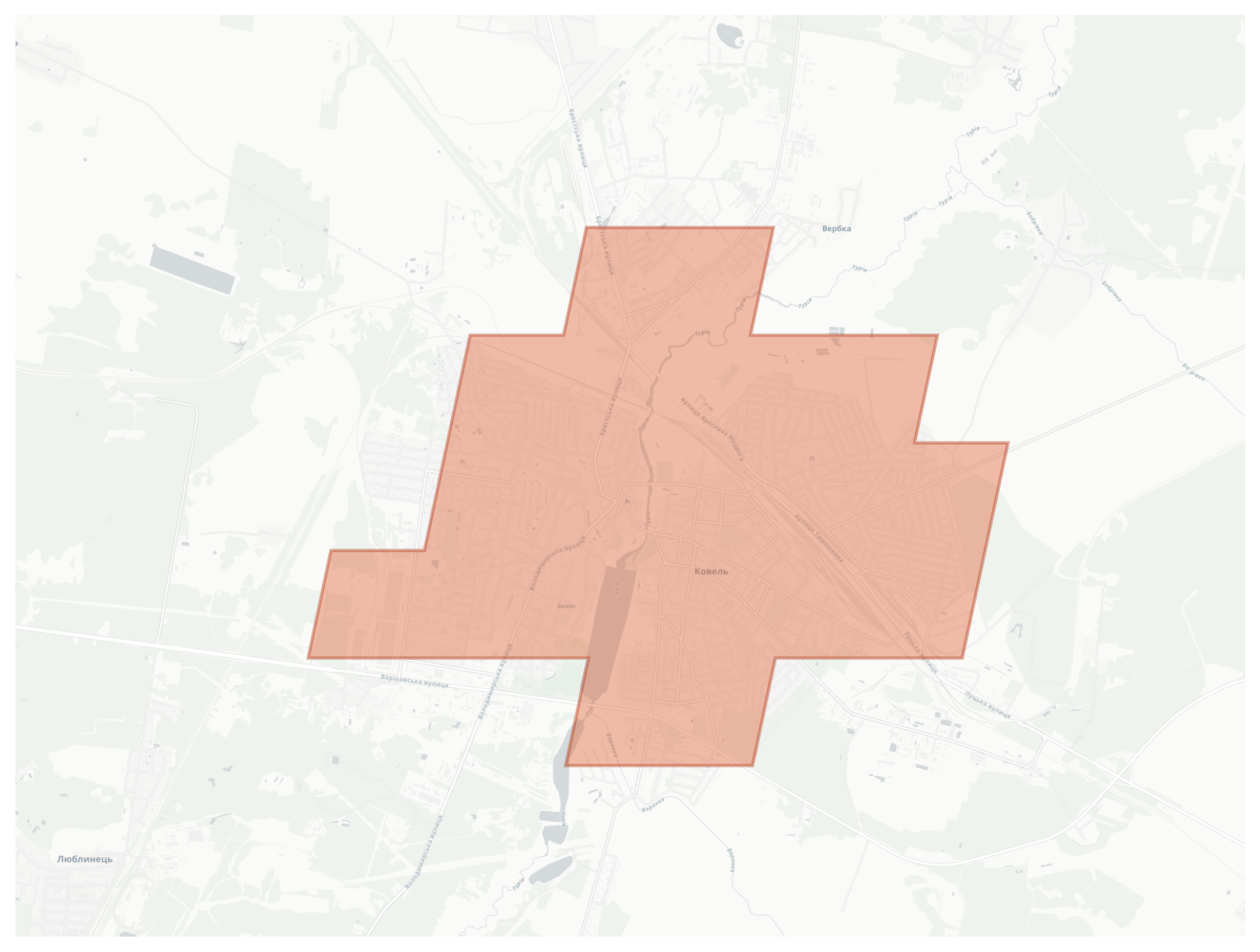 Kovel geographic map