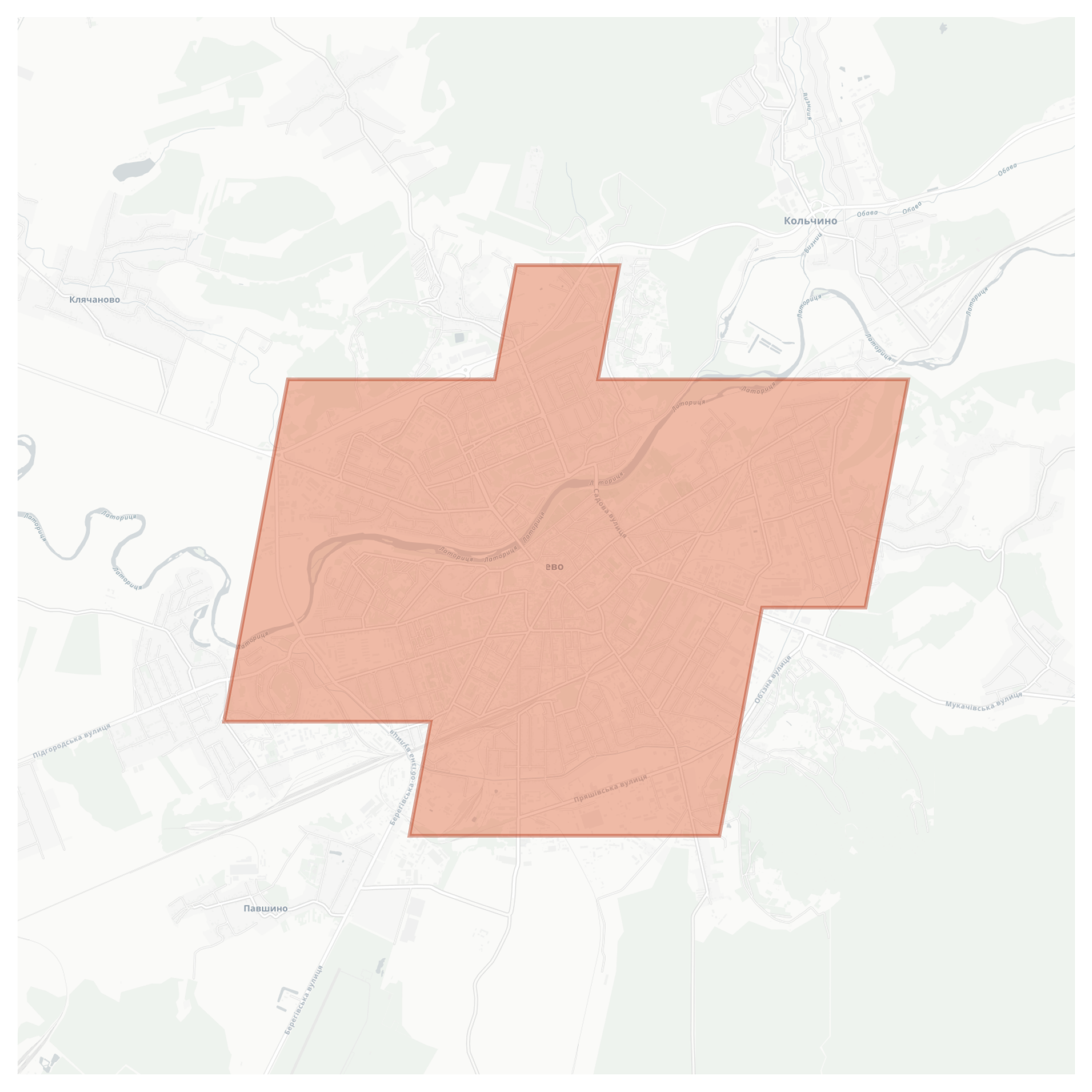 Mukachevo geographic map