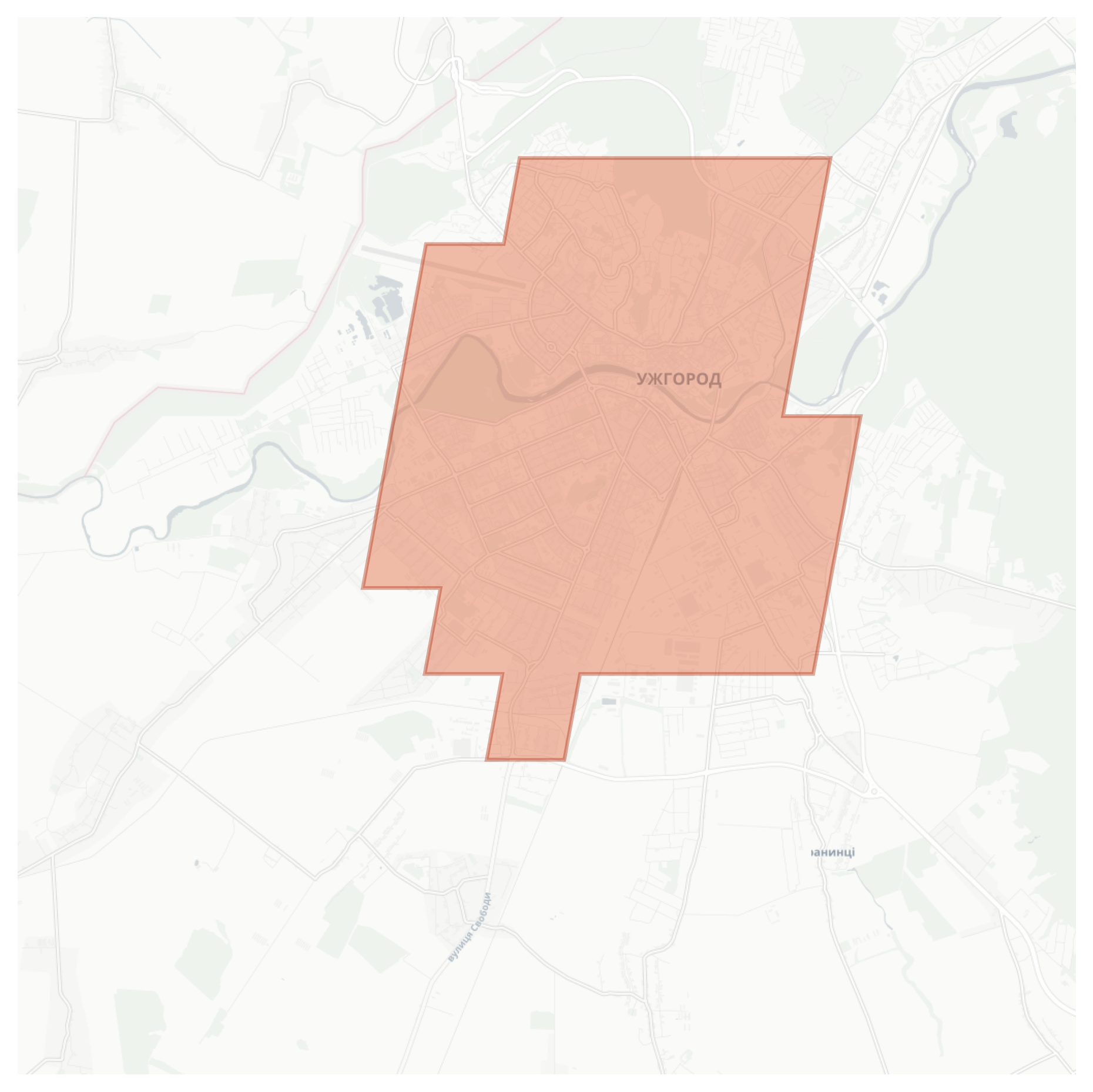 Uzhhorod geographic map
