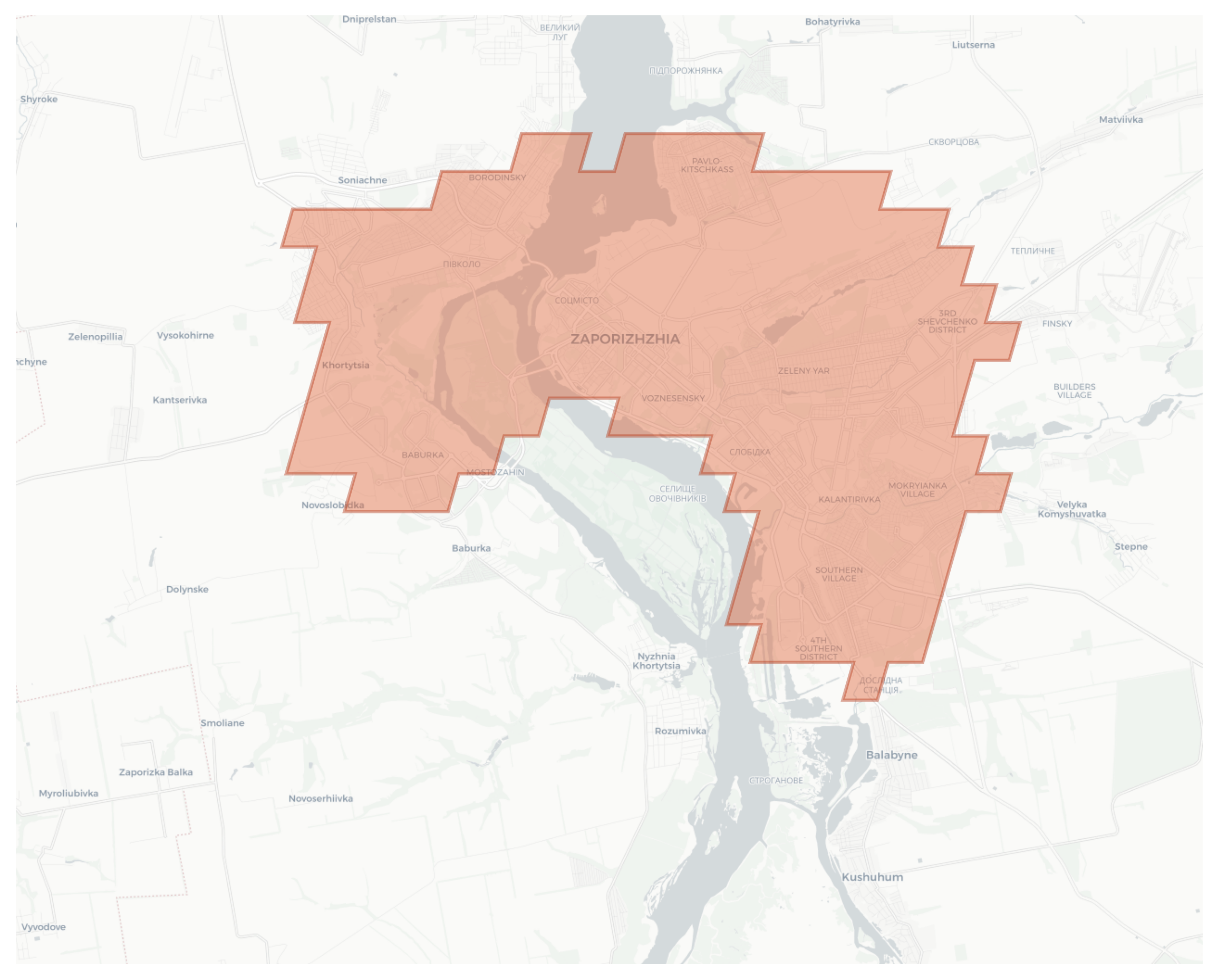Zaporizhzhia geographic map