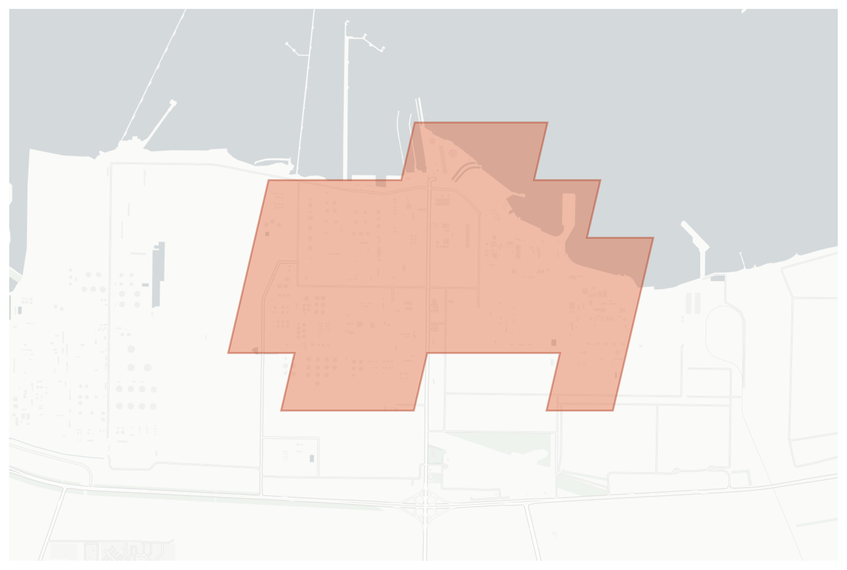 Al Ruways Industrial city geographic map