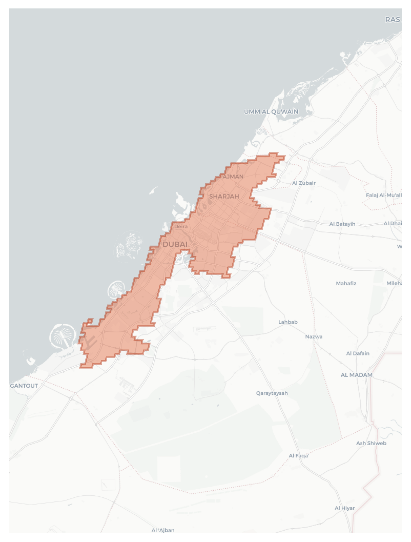Dubai geographic map