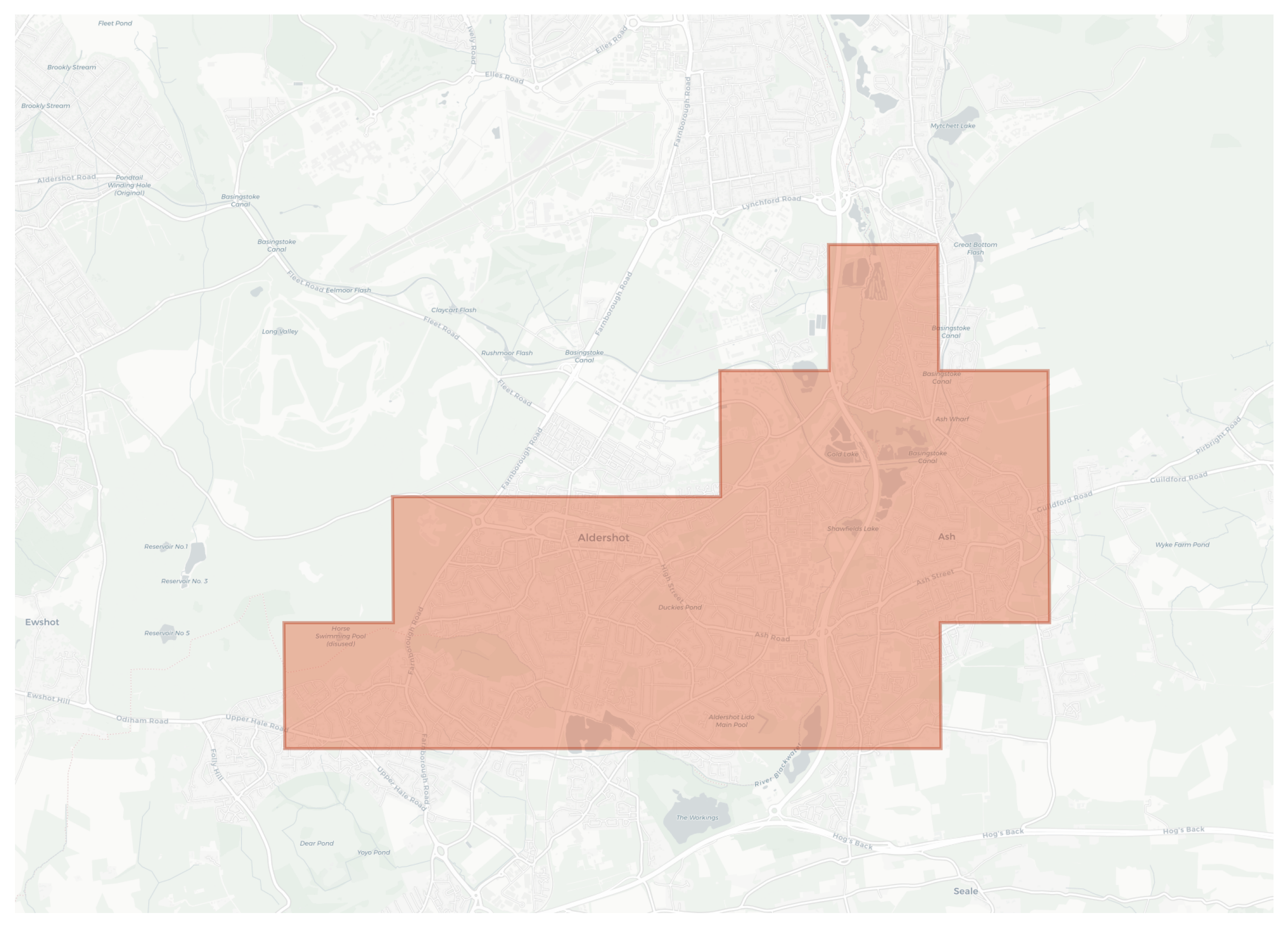 Aldershot geographic map