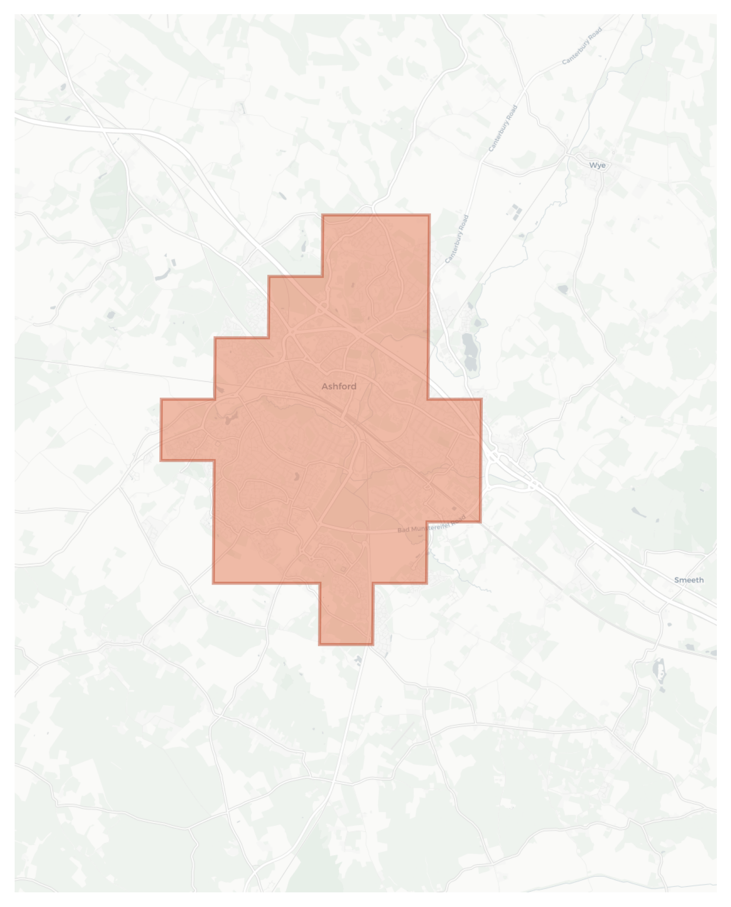 Ashford geographic map